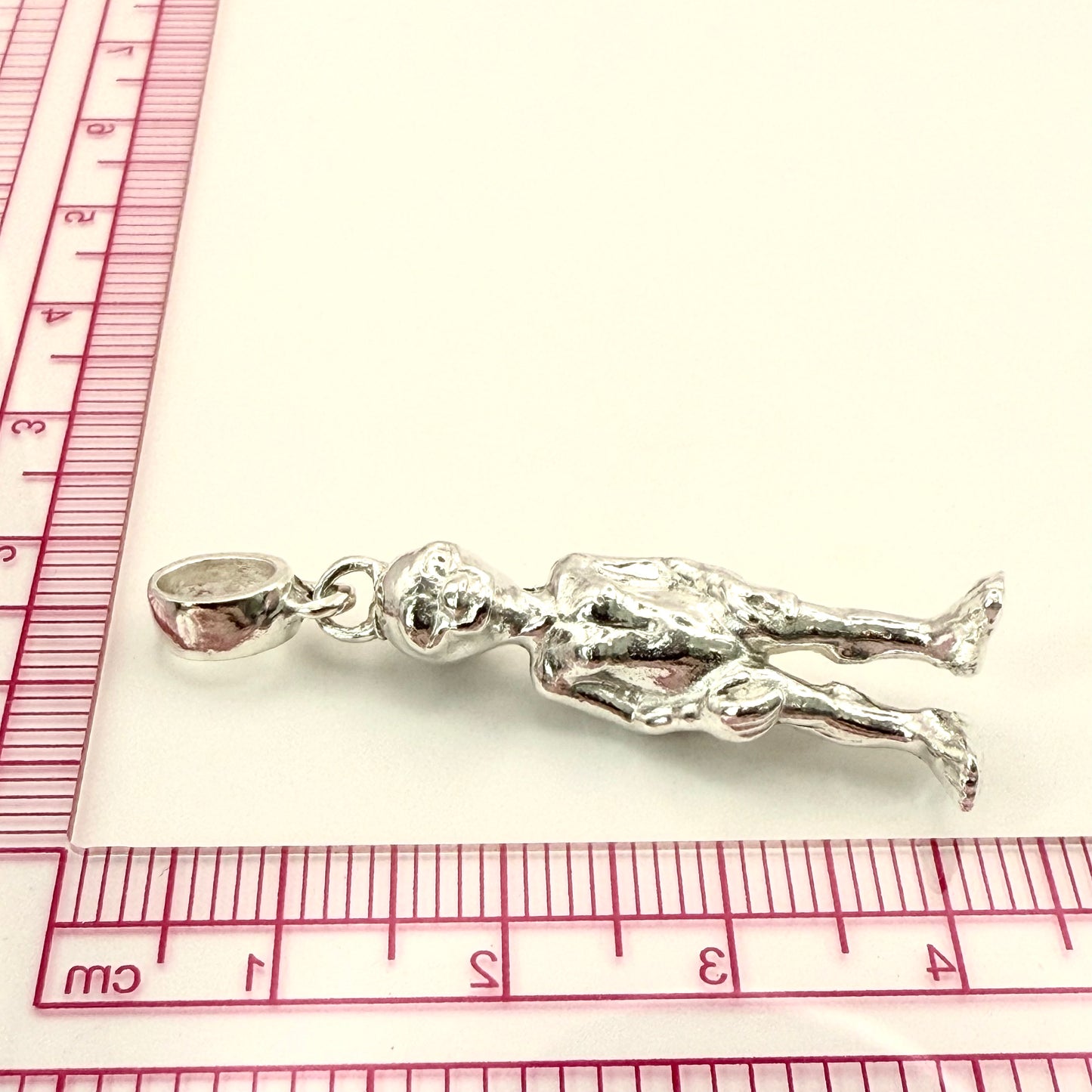 Solid Alien Pendant Sterling Silver 925