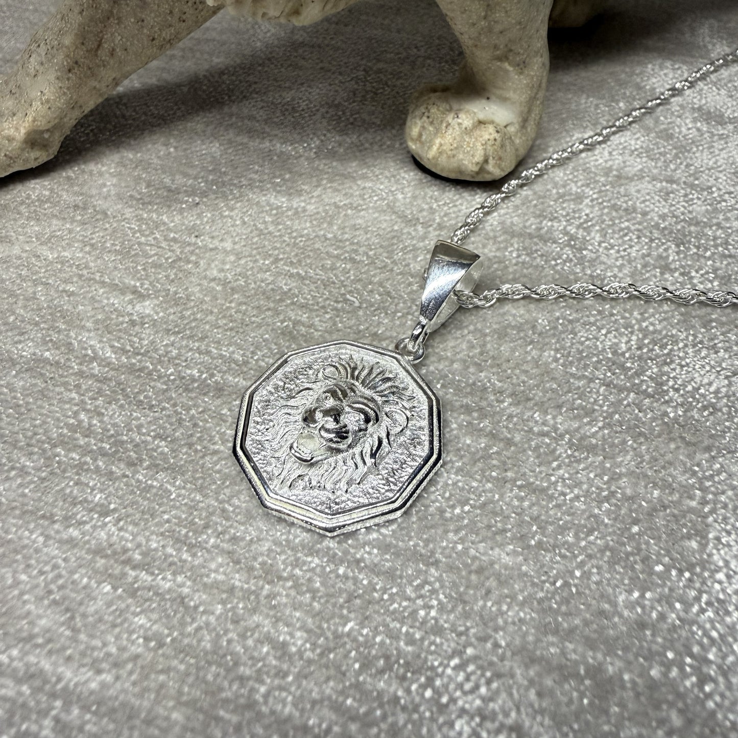 Lion Face Sterling Silver 925 Pendant