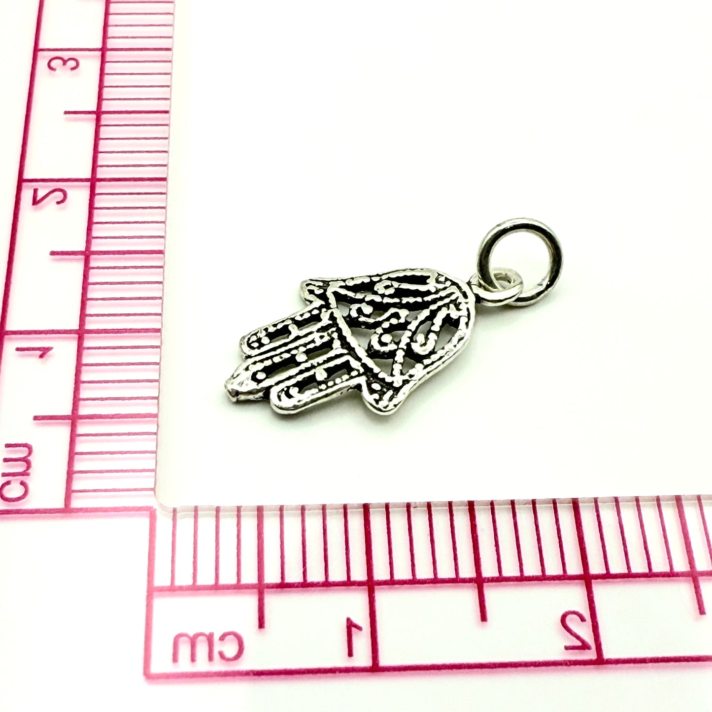 925 Sterling Silver Petite Filigree Hamsa Charm