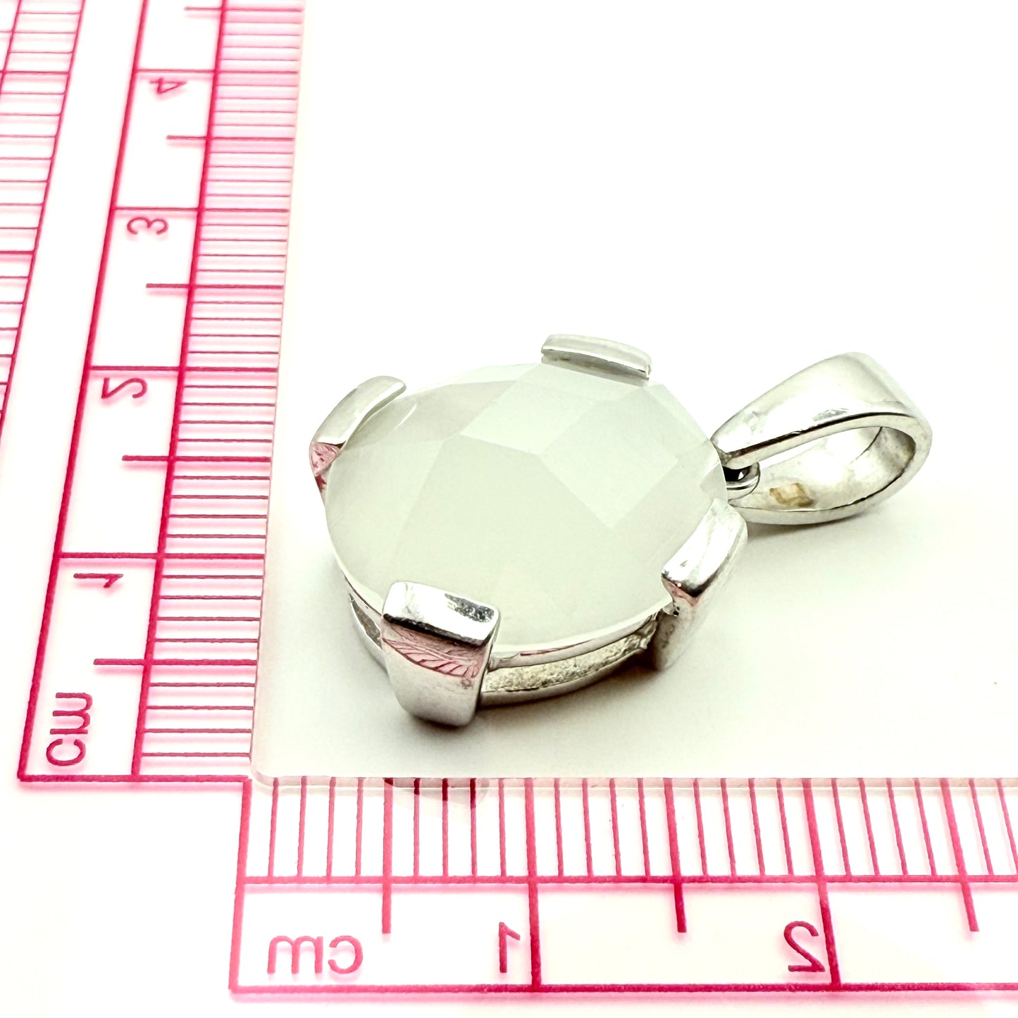 925 Sterling Silver Large Quarts Pendant