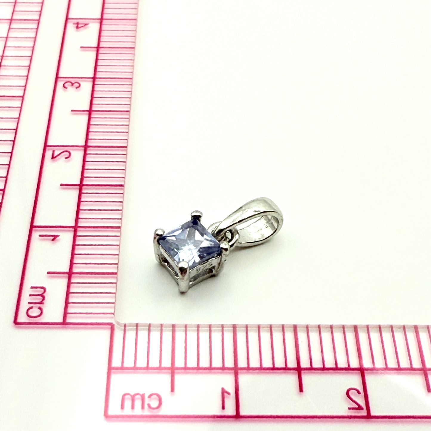 925 Sterling Silver Geometric Blue-Violet Drop Pendant