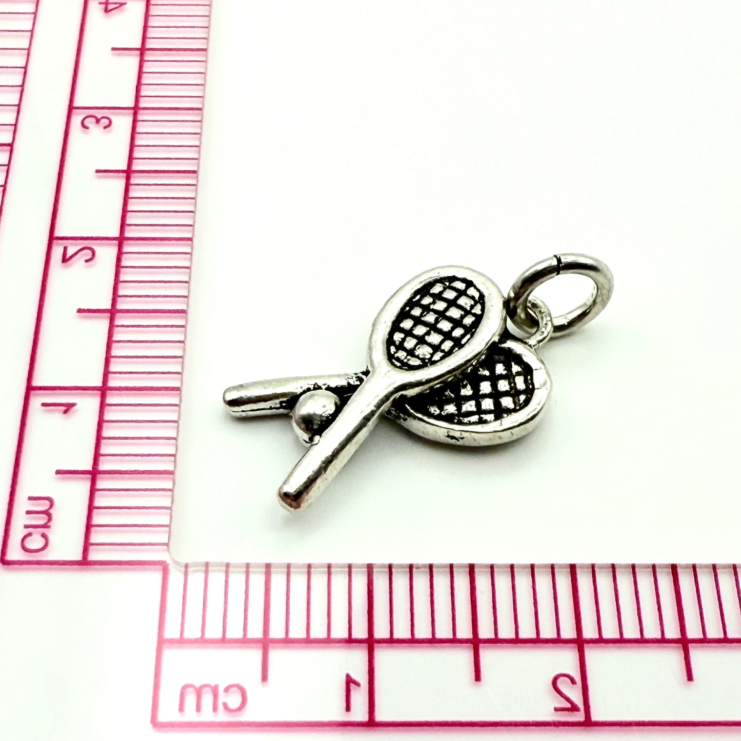 925 Sterling Silver Tennis Rackets Charm