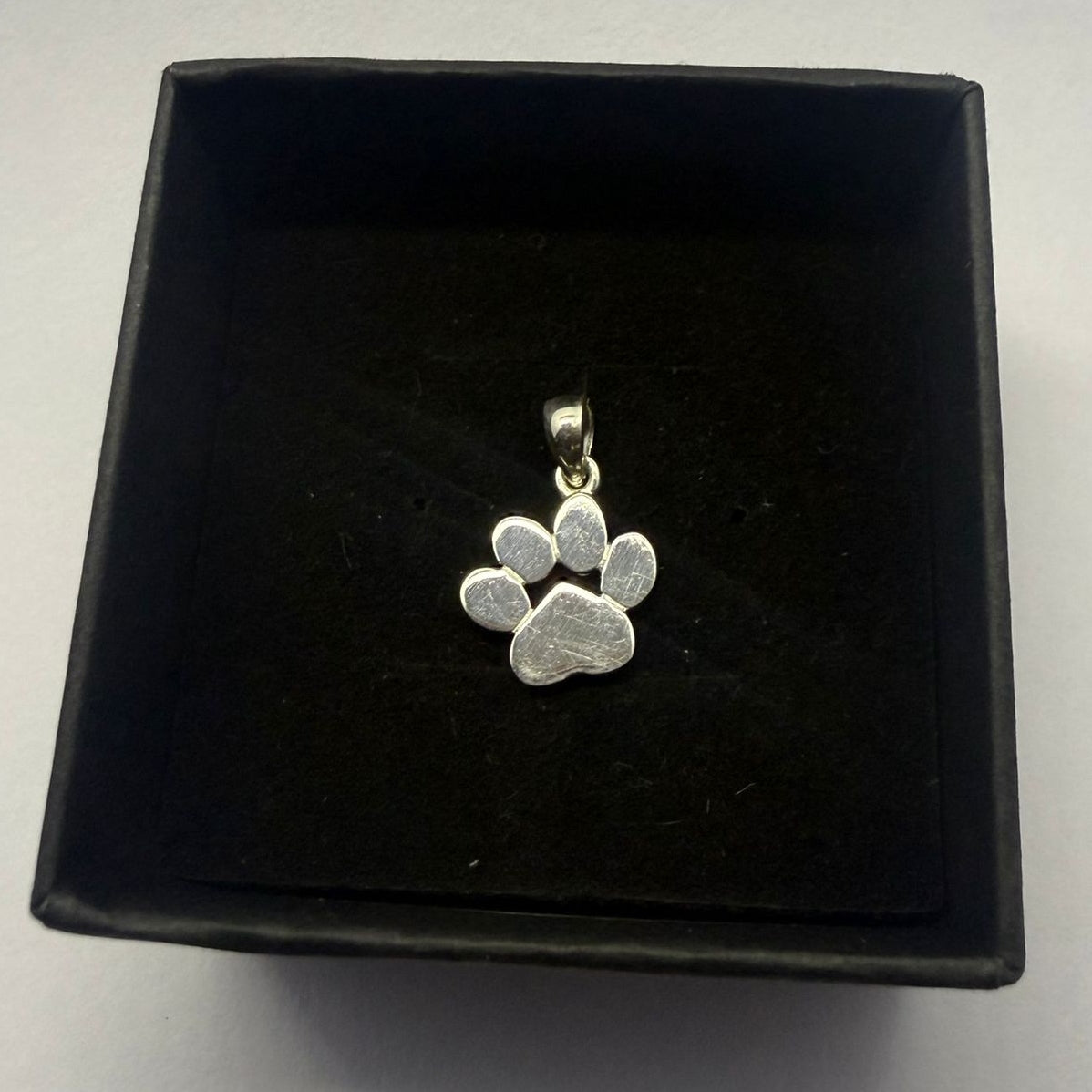 Solid Dog Print Sterling Silver 925 Pendant