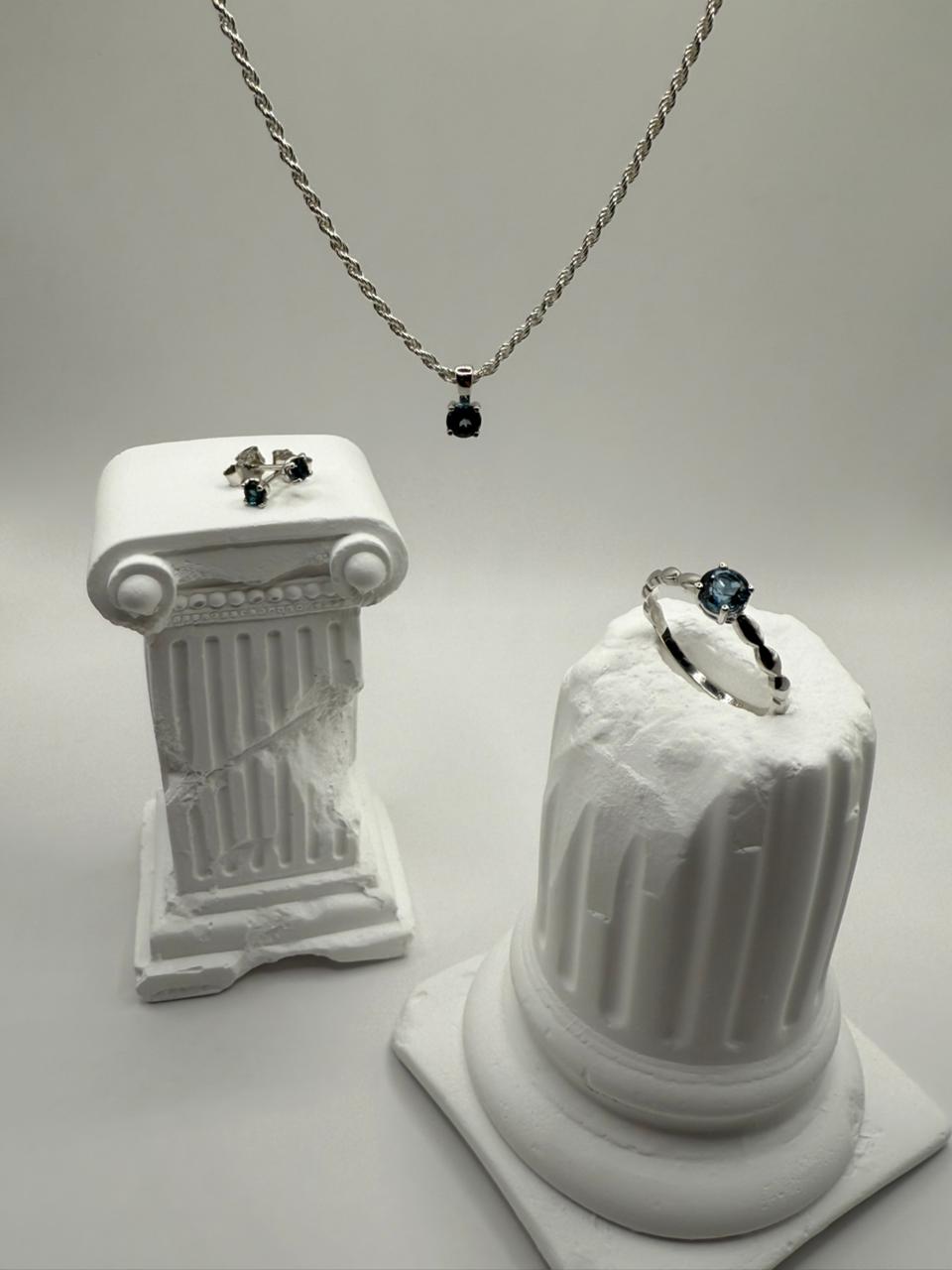 London Blue Topaz Gemstone Sterling Silver 925 set