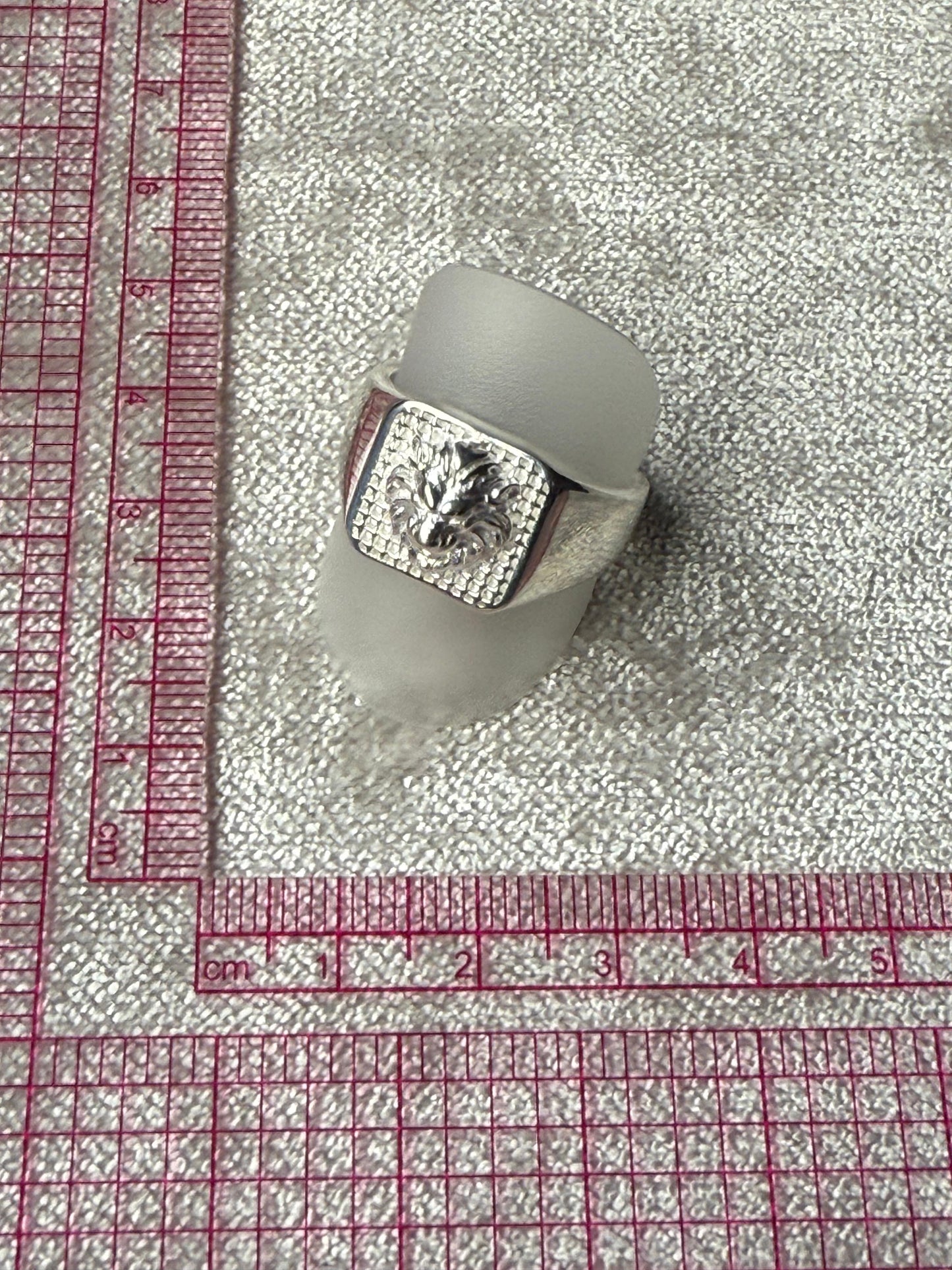 Lion Block Ring Sterling Silver 925