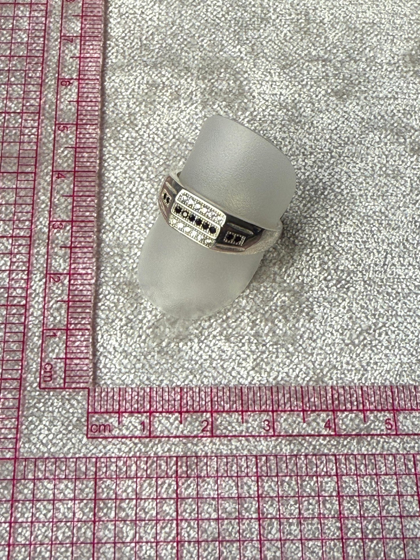 Gents Black C/Z Ring Sterling Silver 925