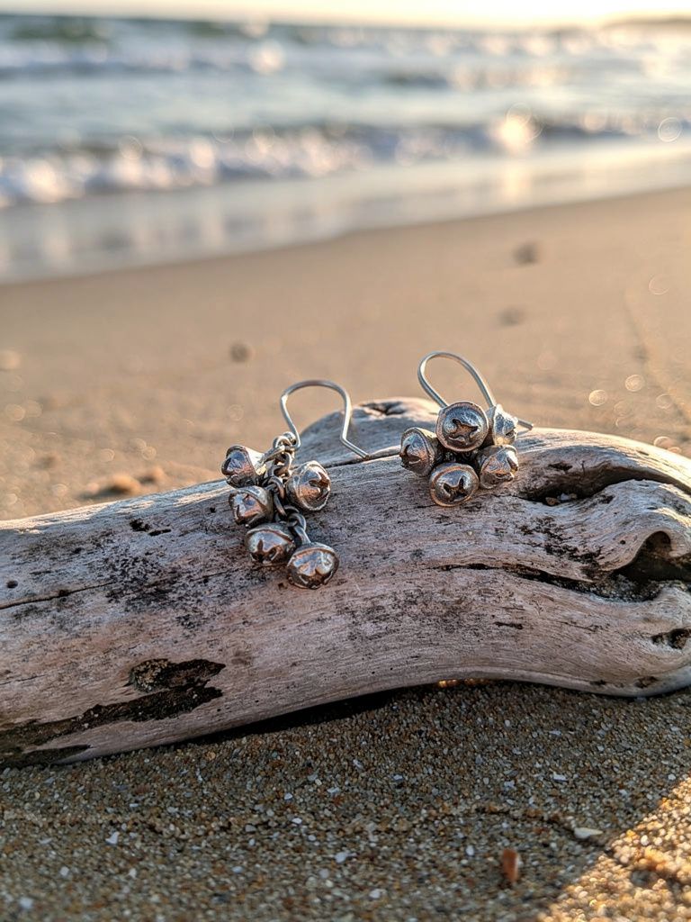 Eucalyptus seed cluster pod Earrings Sterling Silver 925