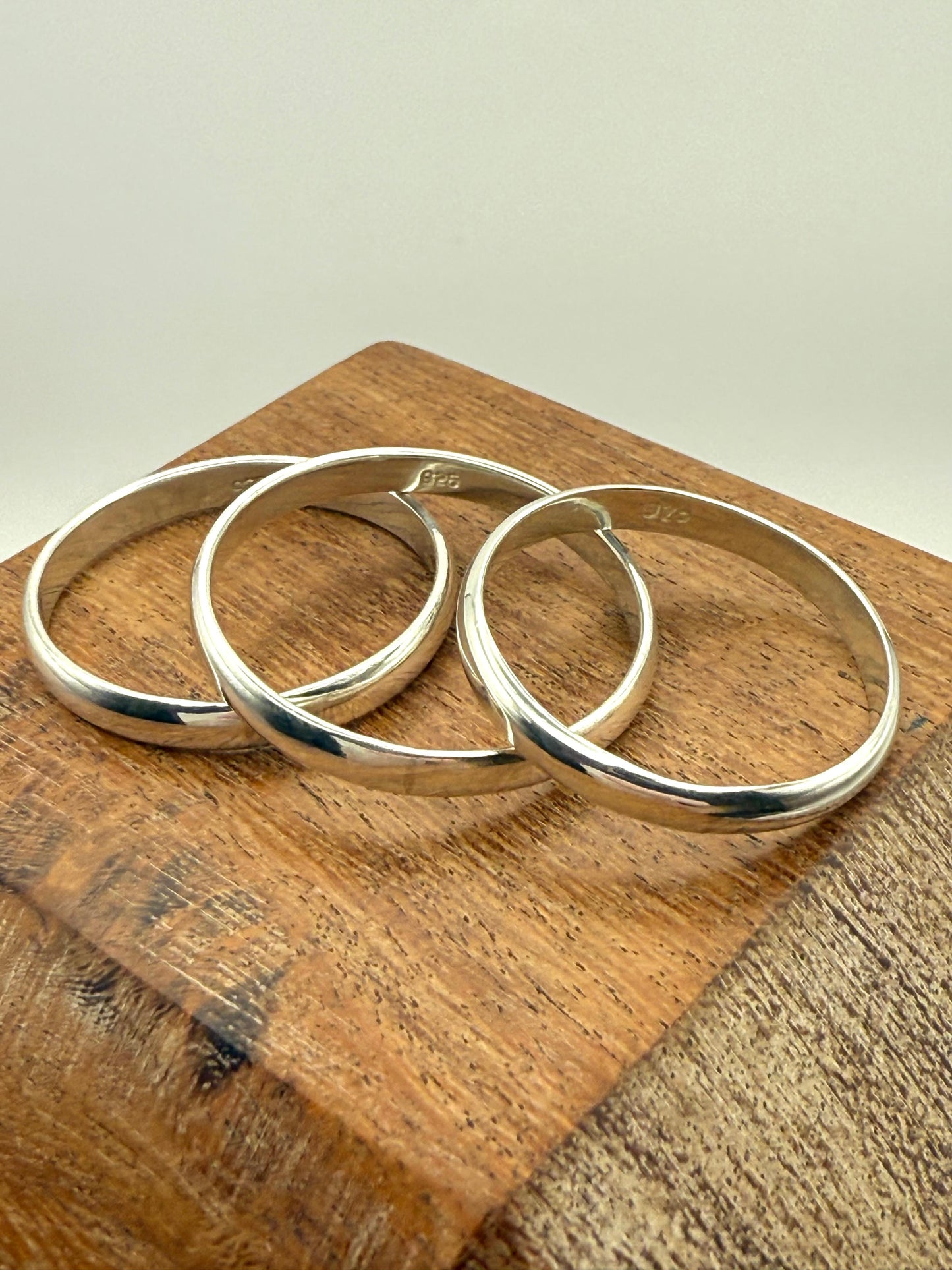Plain Sterling Silver 925 Bands