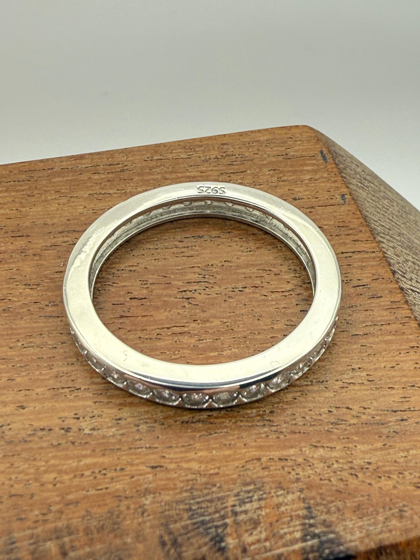 Fully Paved single row C/Z Ring Sterling Silver 925