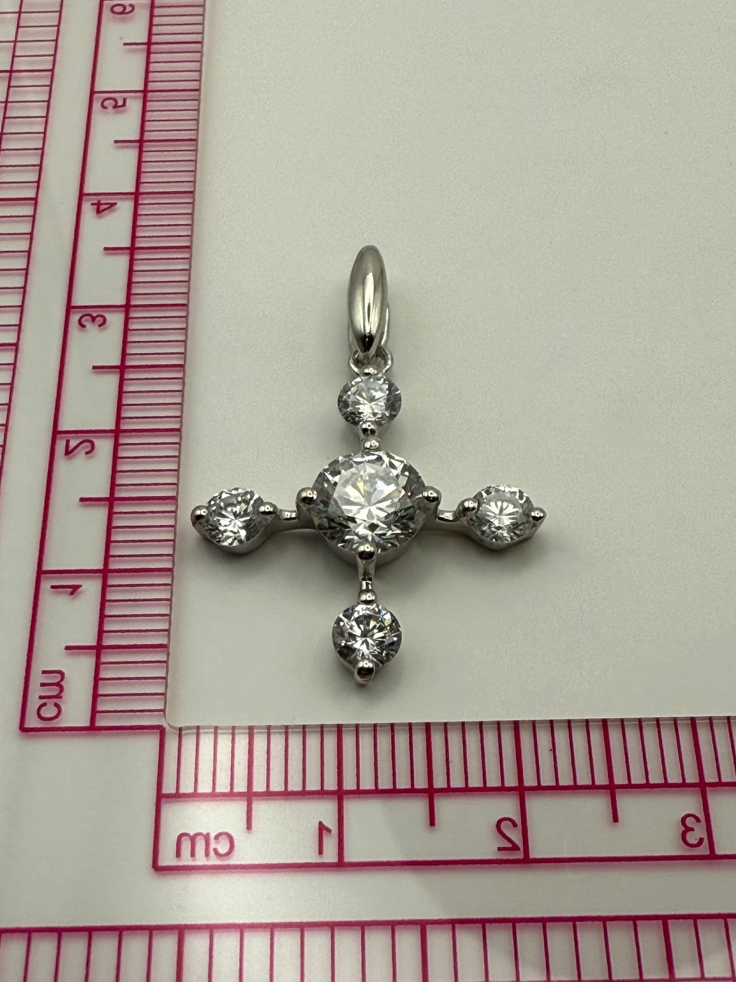Moissanite Cross Sterling Silver 925