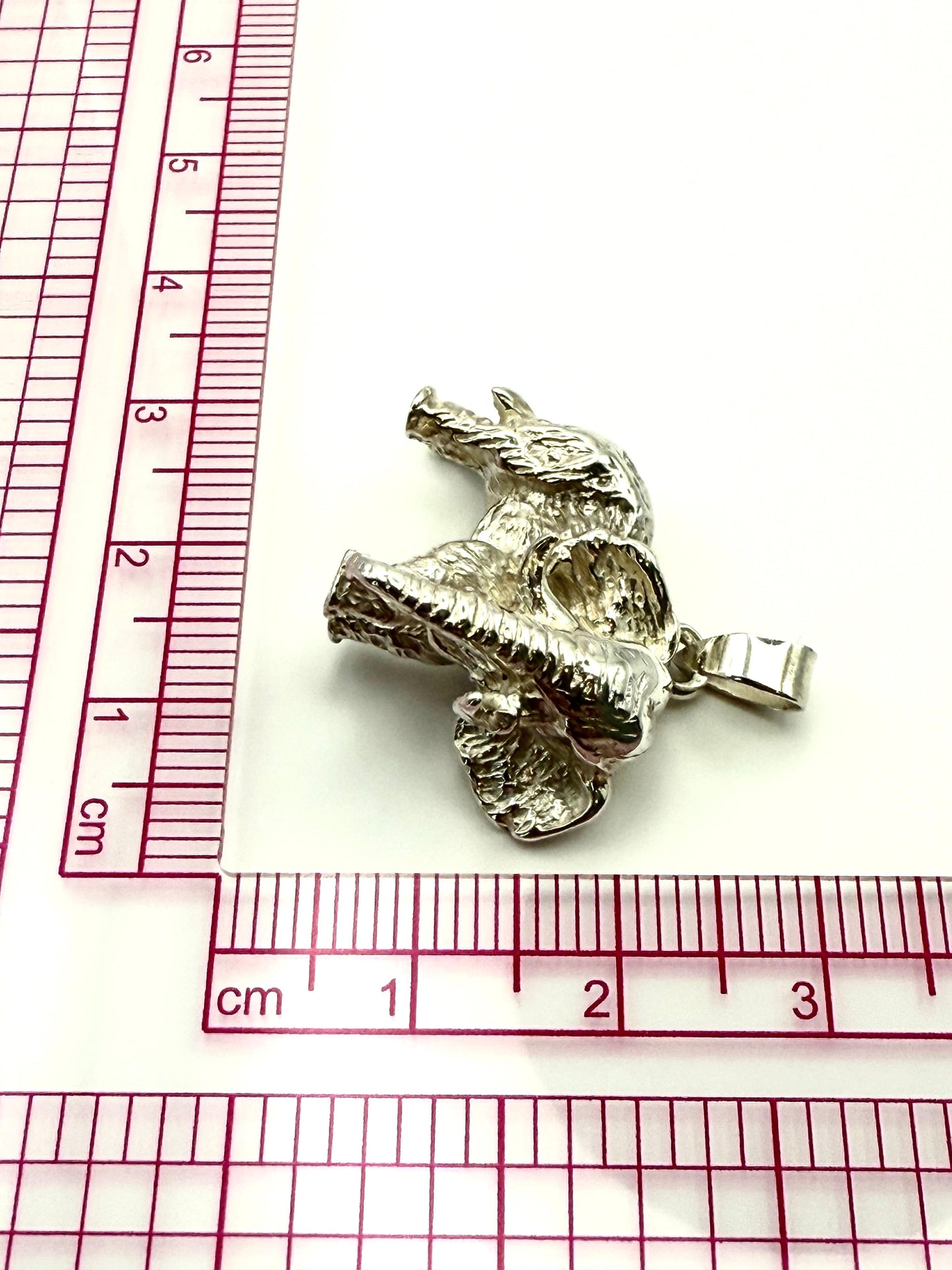 Large Bespoke Elephant Pendant Sterling Silver 925