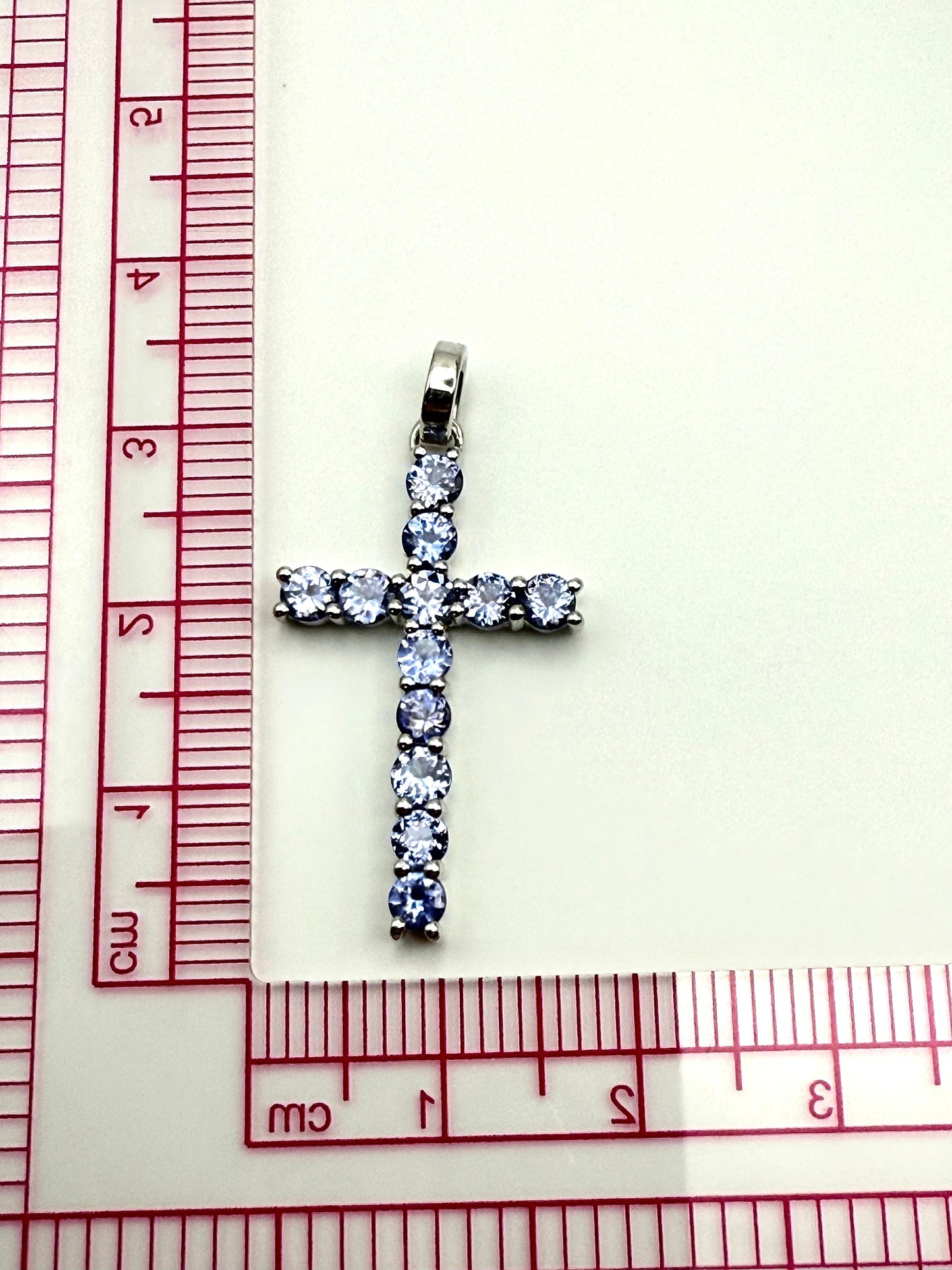 Cross Tanzanite Pendant Sterling Silver 925