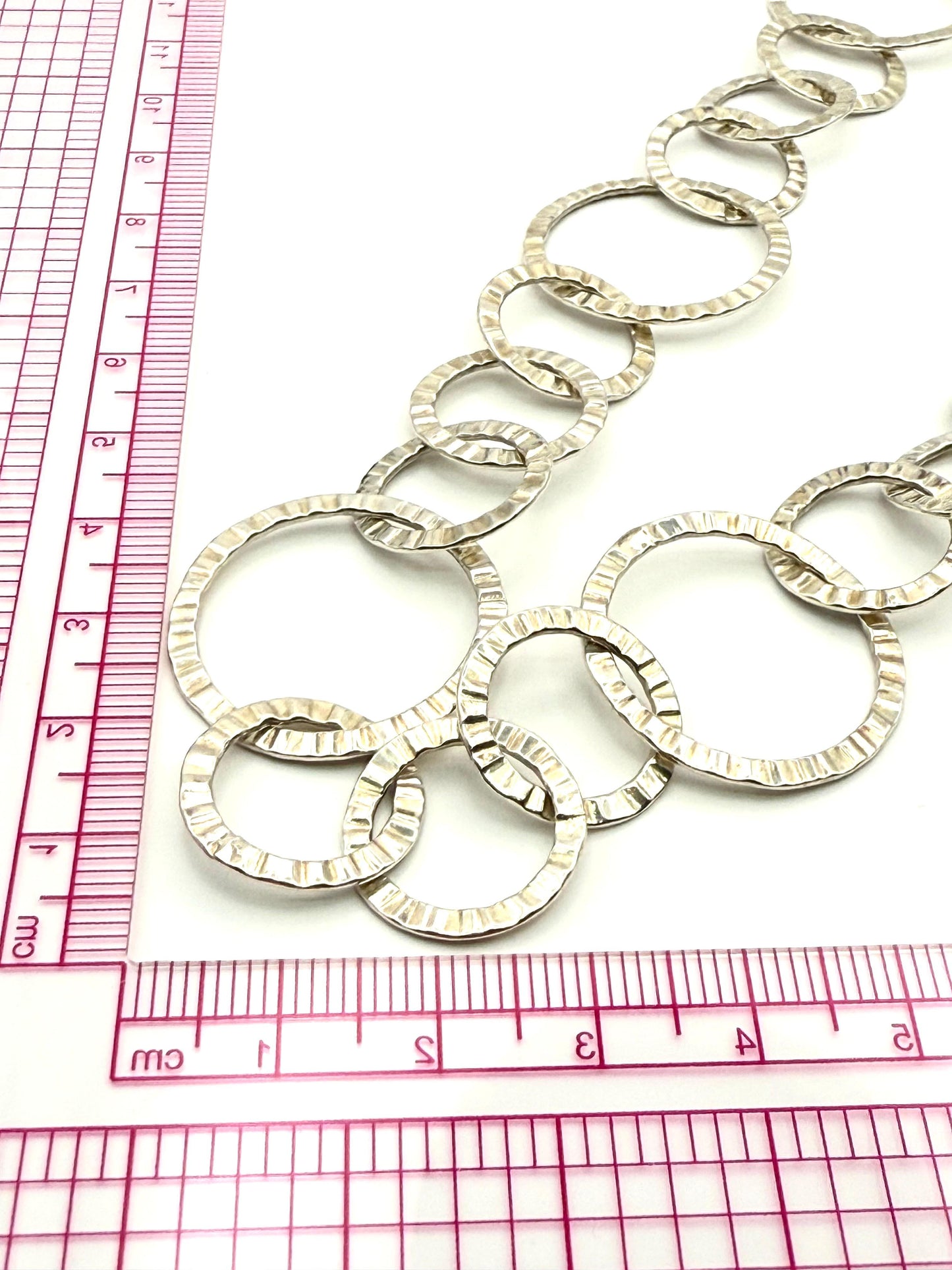925 Sterling Silver 80cm Statement Disc Necklace