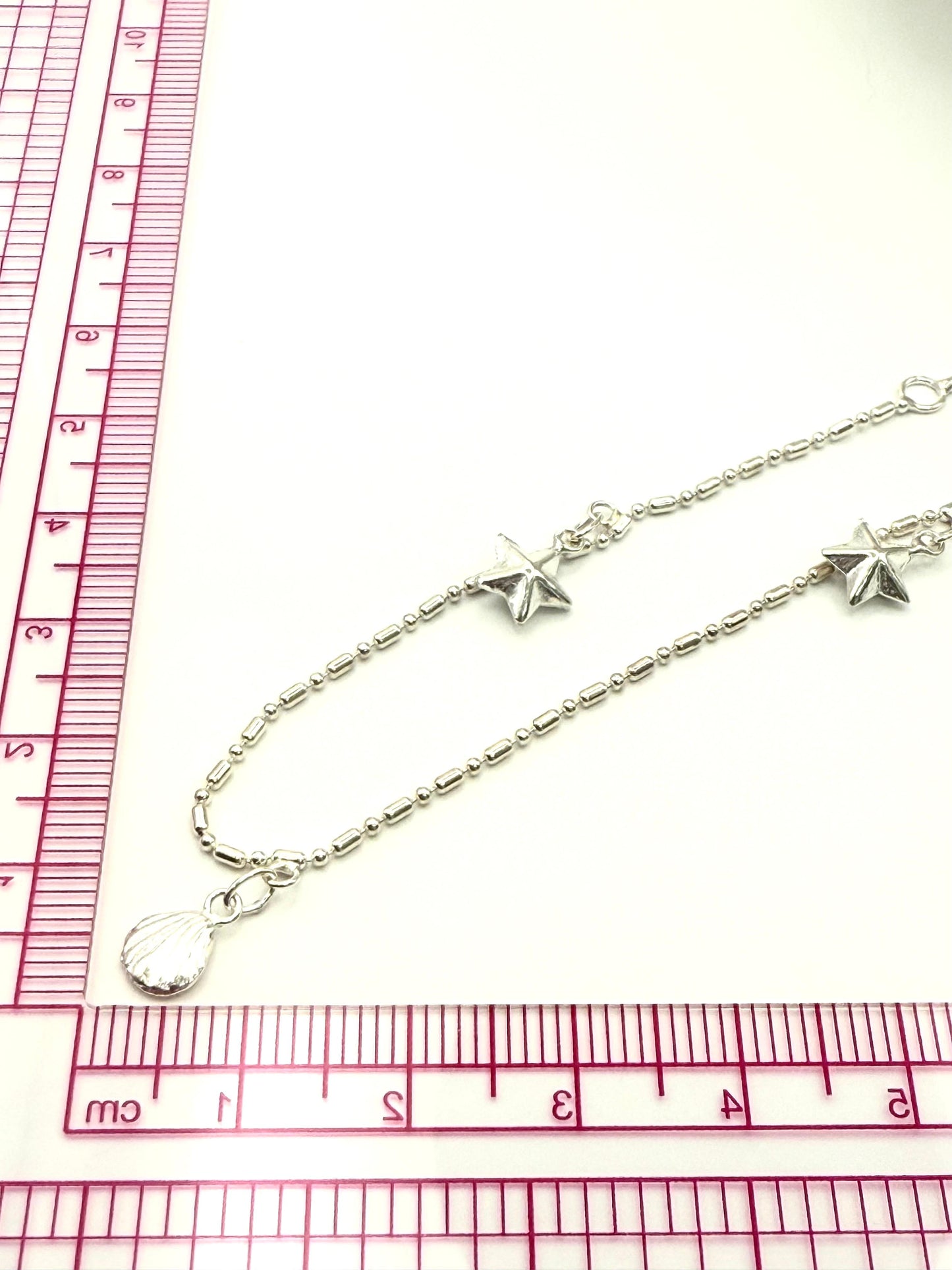 925 Sterling Silver Ocean Inspired 23cm Anklet