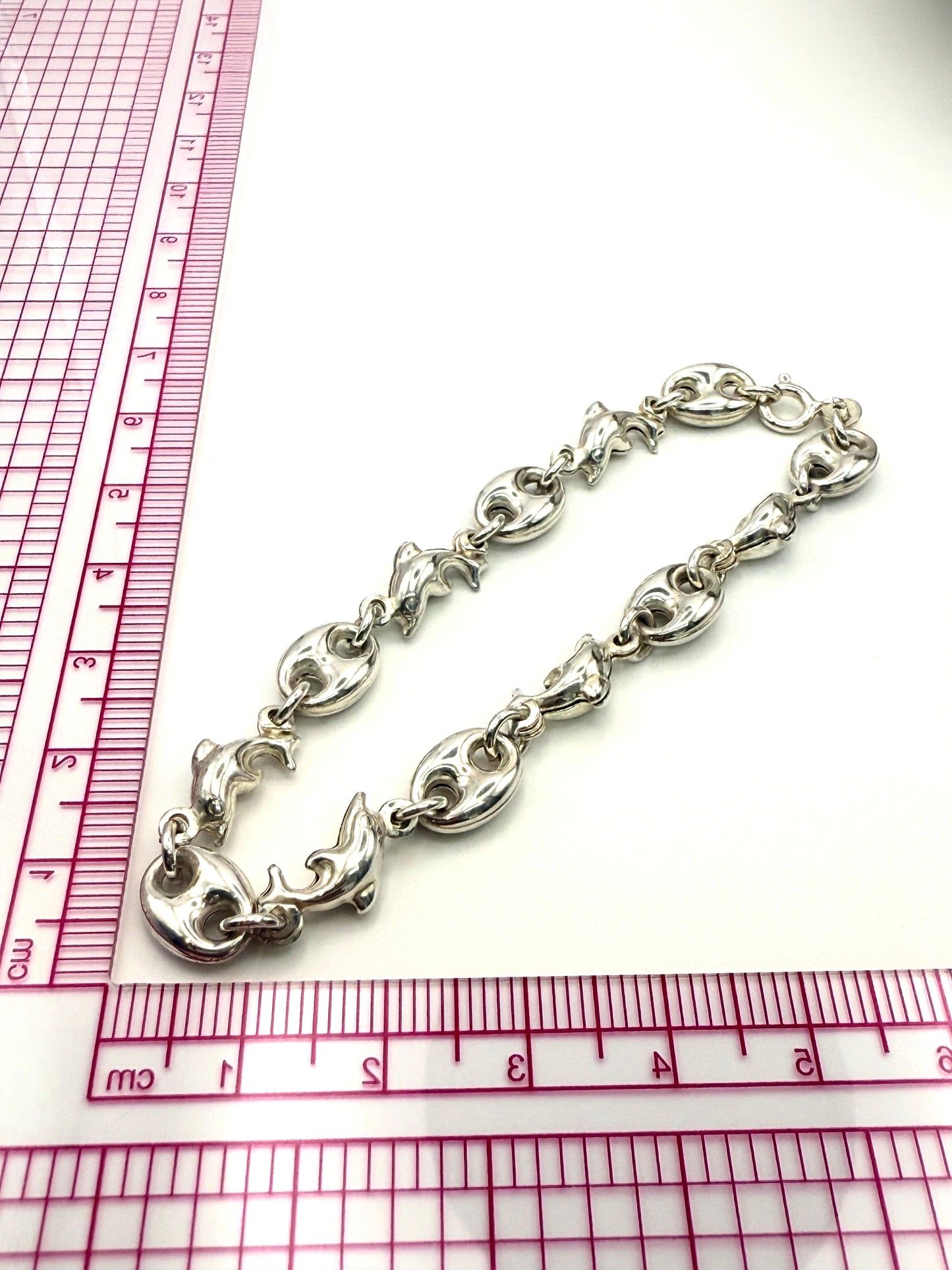 925 Sterling Silver Gucci Dolphin Link 18.5cm Bracelet