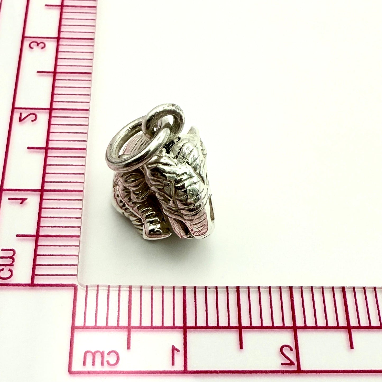 925 Sterling Silver Solid Handmade sitting elephant Charm/ Pendant