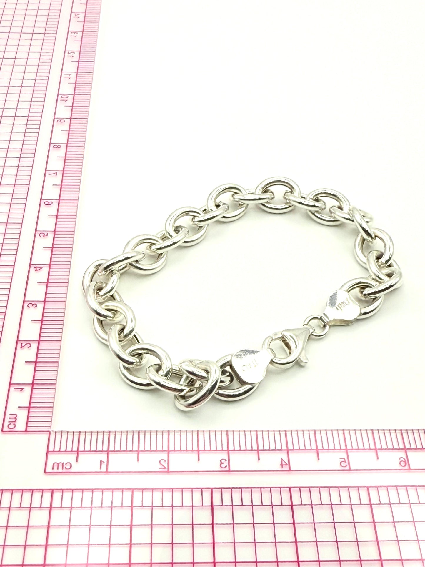 925 Sterling Silver 18.5cm. Medium Link Bracelet