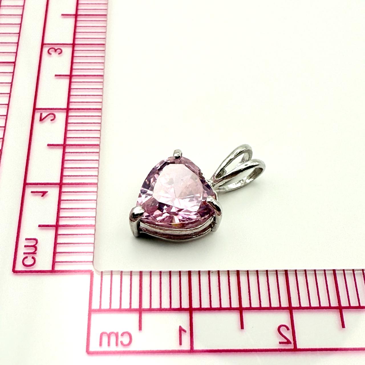 925 Sterling Silver Pink Heart Pendant