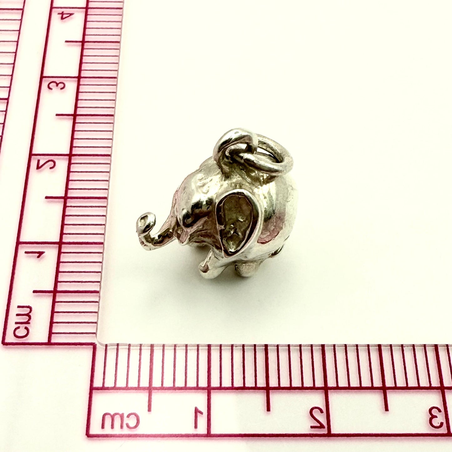 925 Sterling Silver Solid Round Baby Elephant Pendant