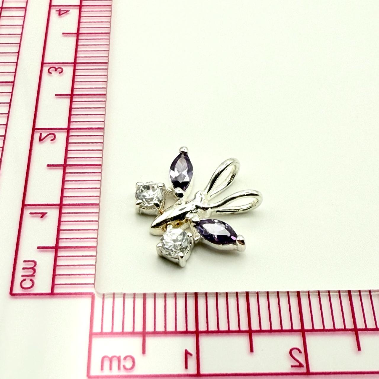 925 Sterling Silver C/Z Butterfly Pendant