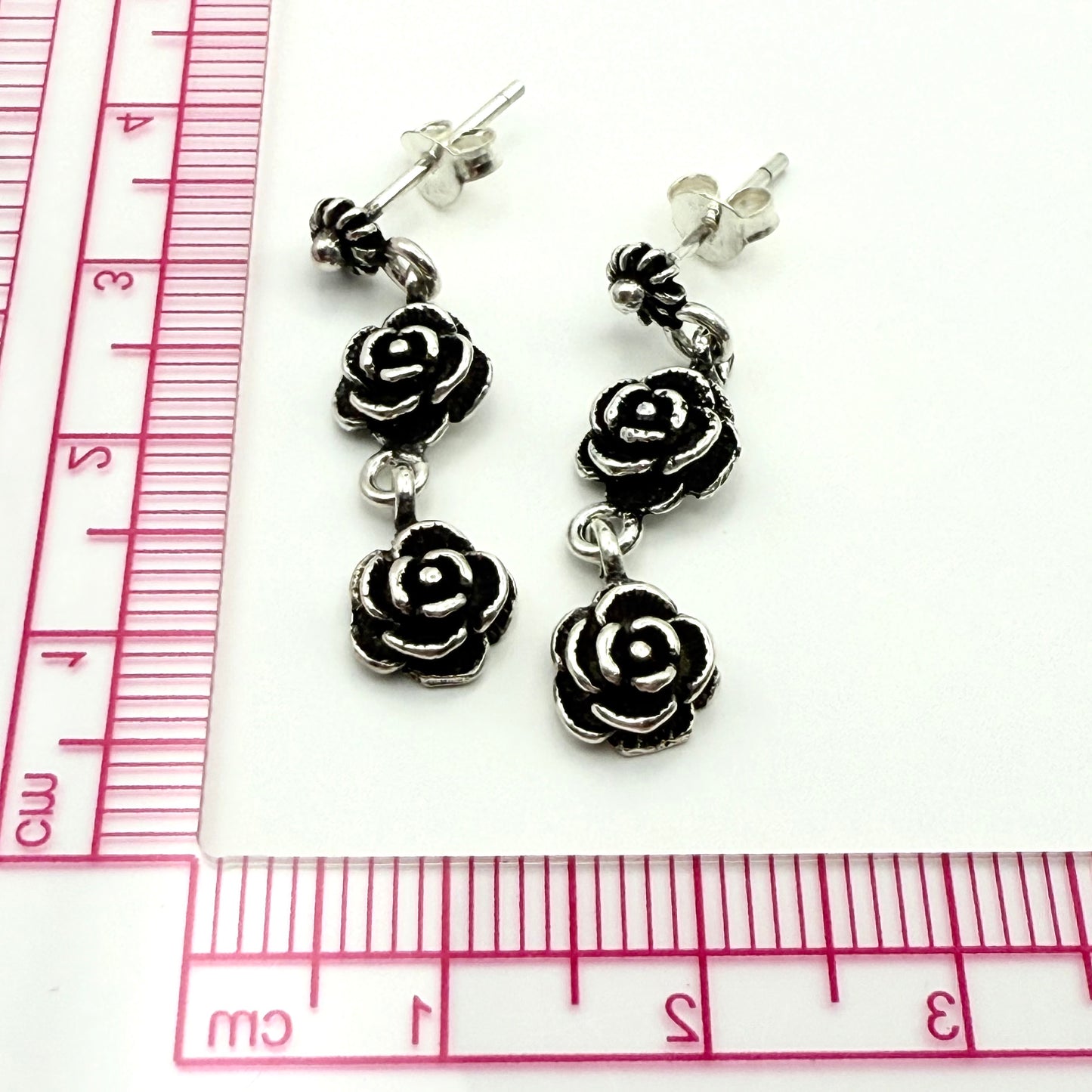 925 Sterling Silver Rose Bud Earrings