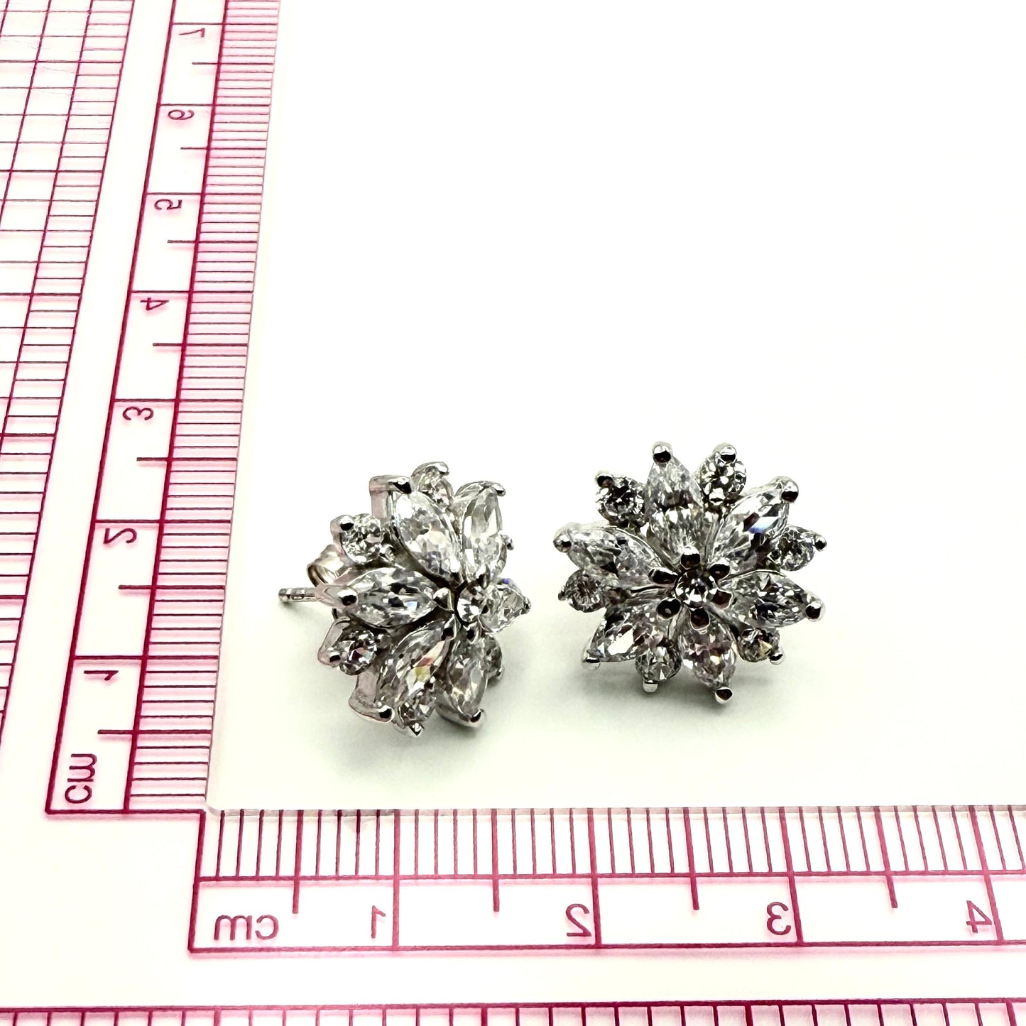 925 Sterling Silver C/Z Flower Earring