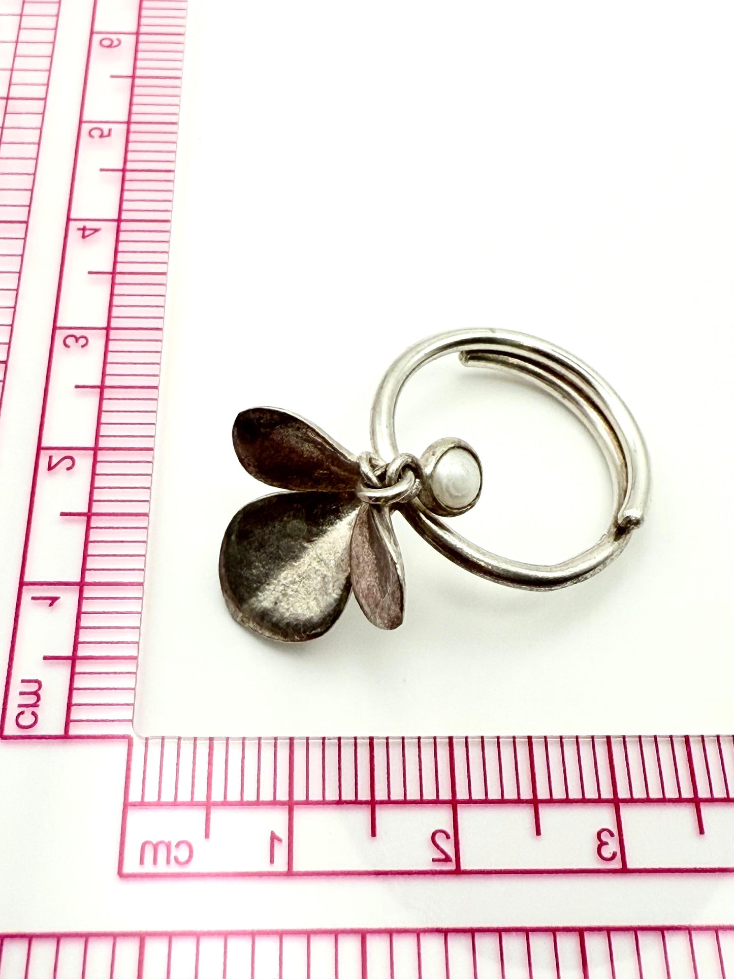 Adjustable Spekbook Ring with Freshwater Pearl Sterling Silver 925