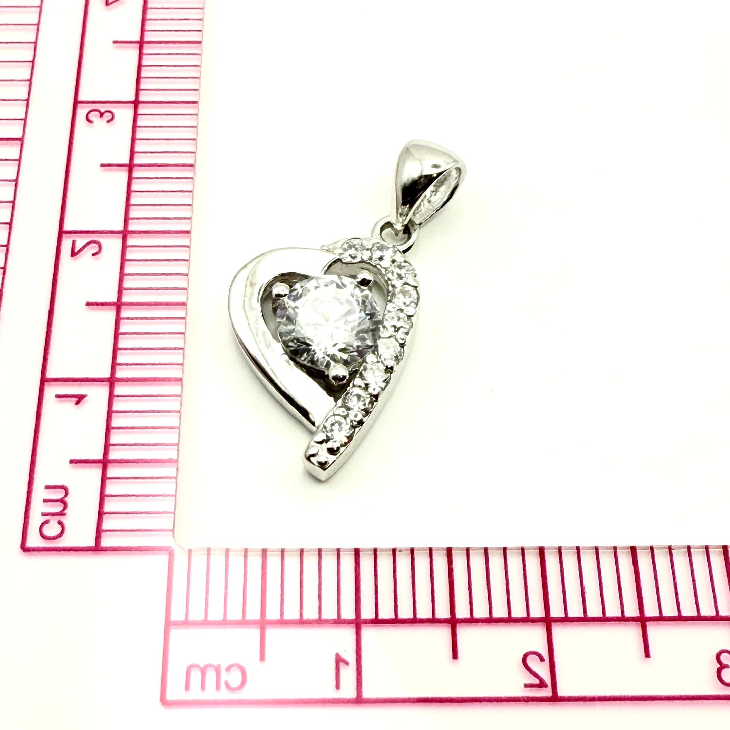925 Sterling Silver C/Z heart Pendant