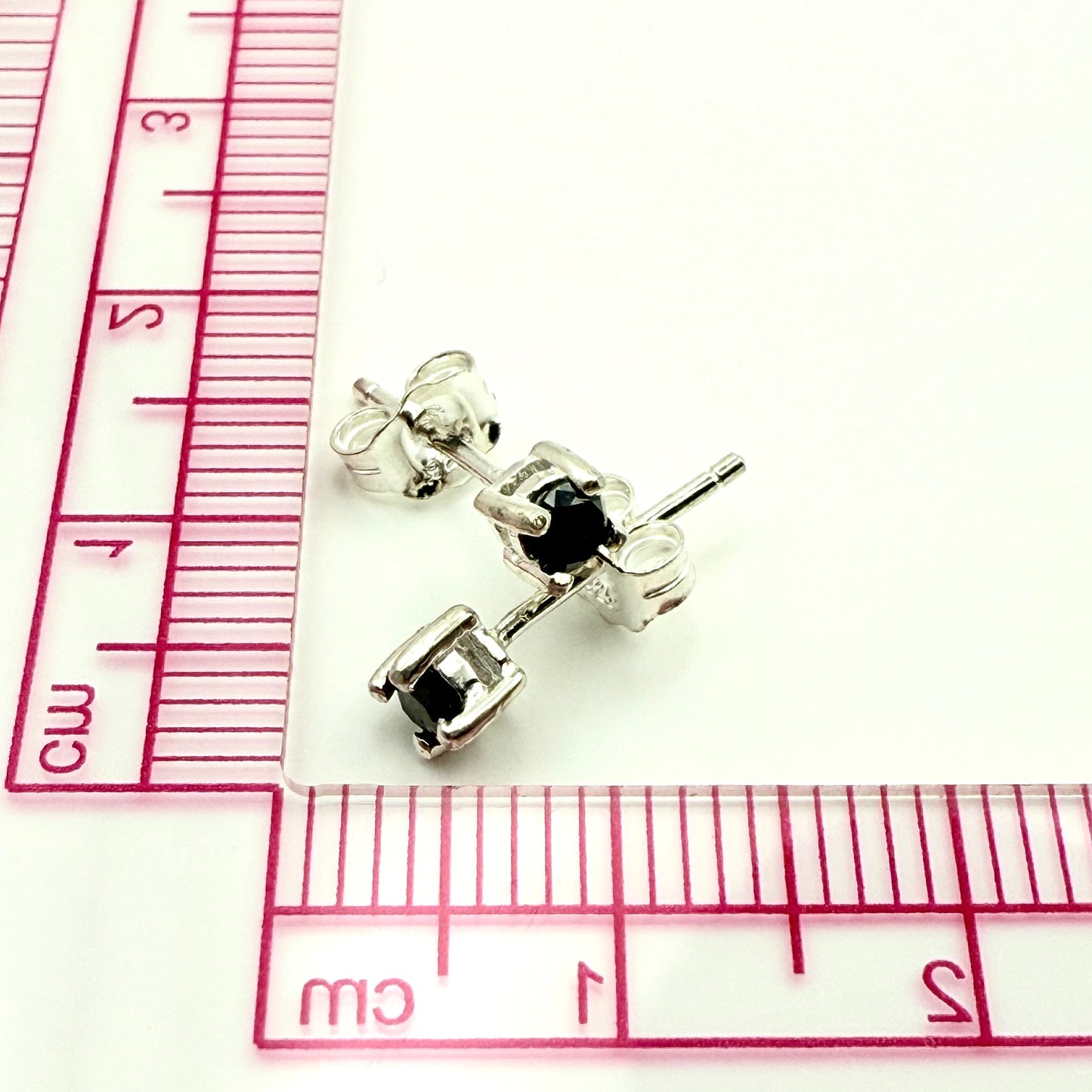 925 Sterling Silver Midnight Spinel Stud Earrings