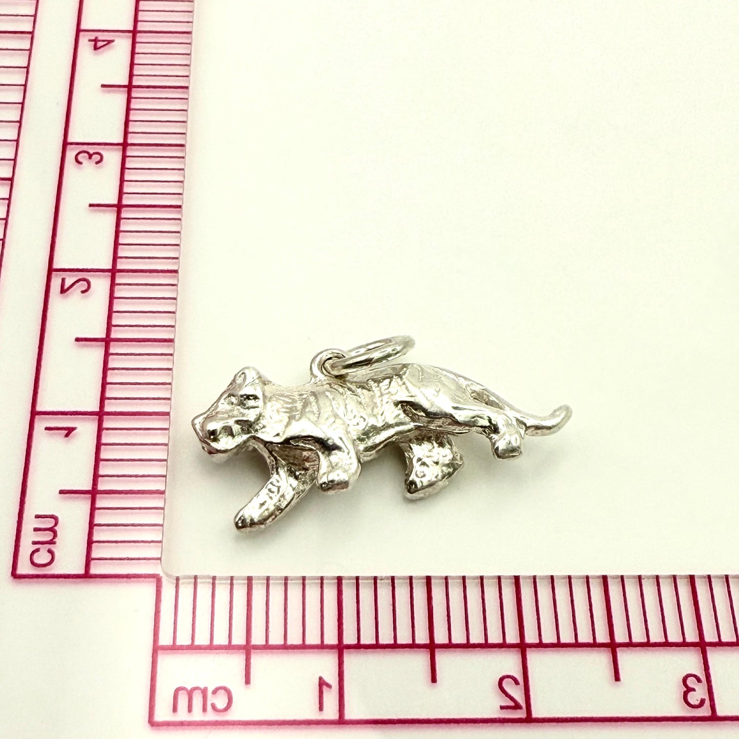 925 Sterling Silver Handmade Tiger Charm