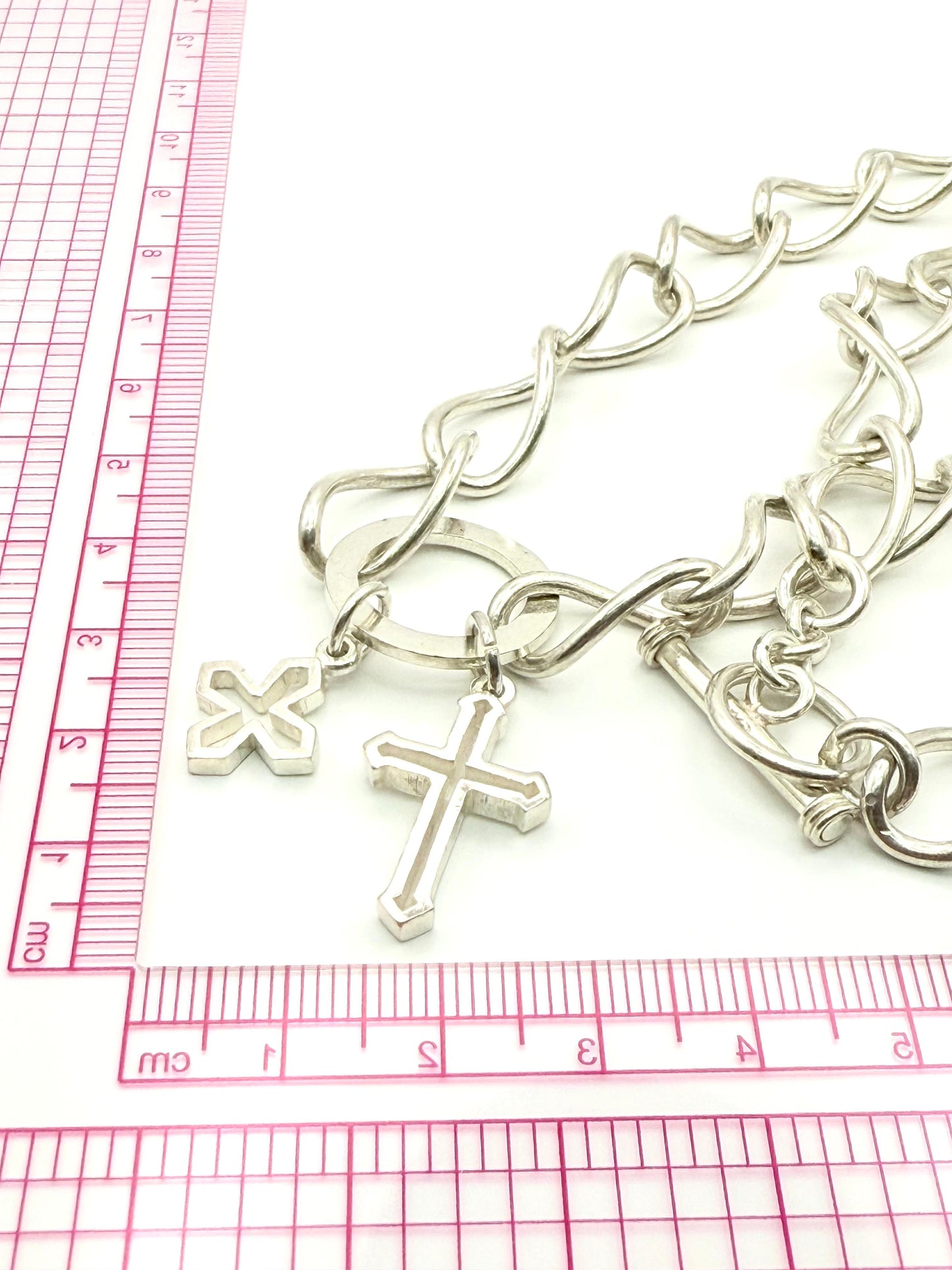 925 Sterling Silver 45cm Cross and Star Necklace