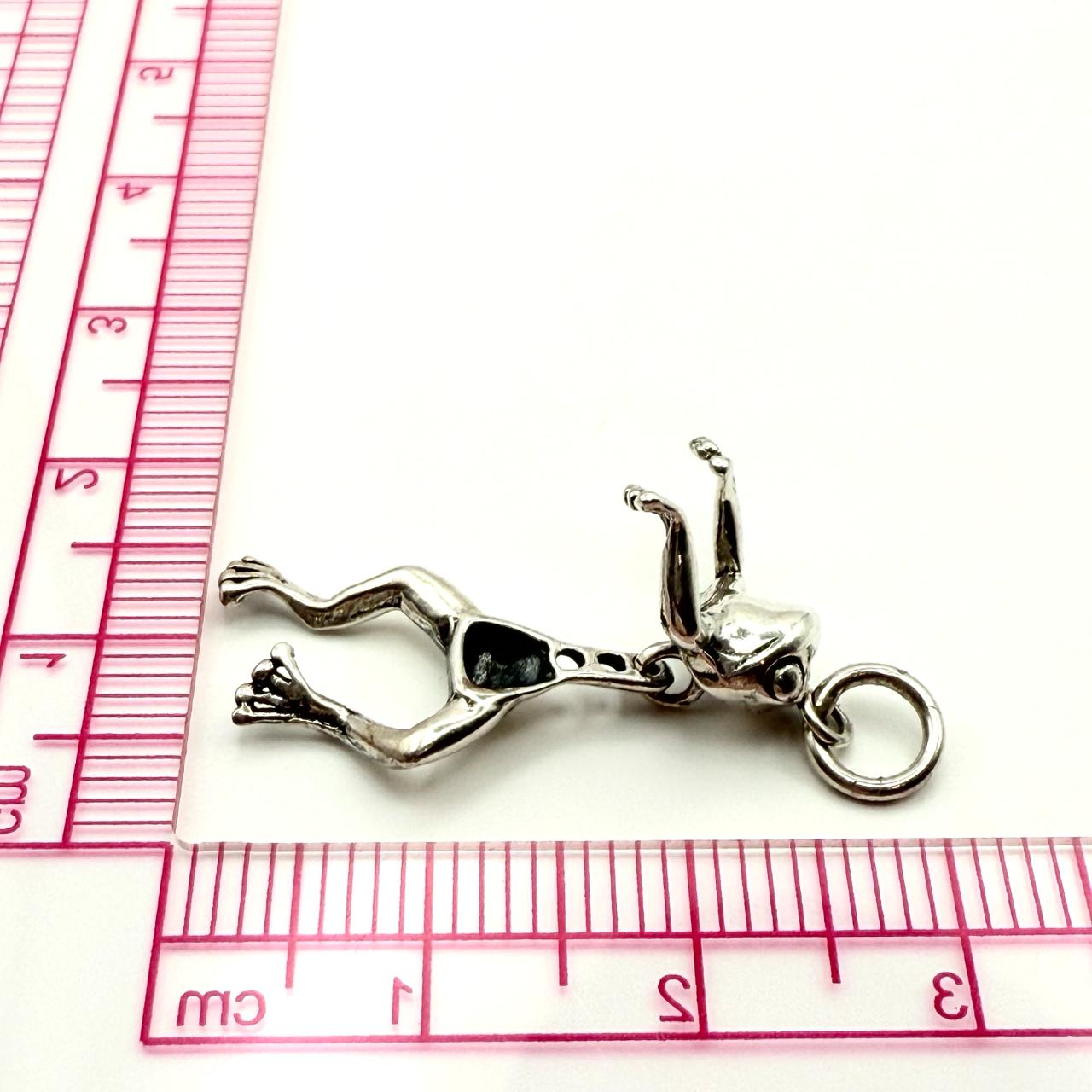 925 Sterling Silver Movable Frog Charm