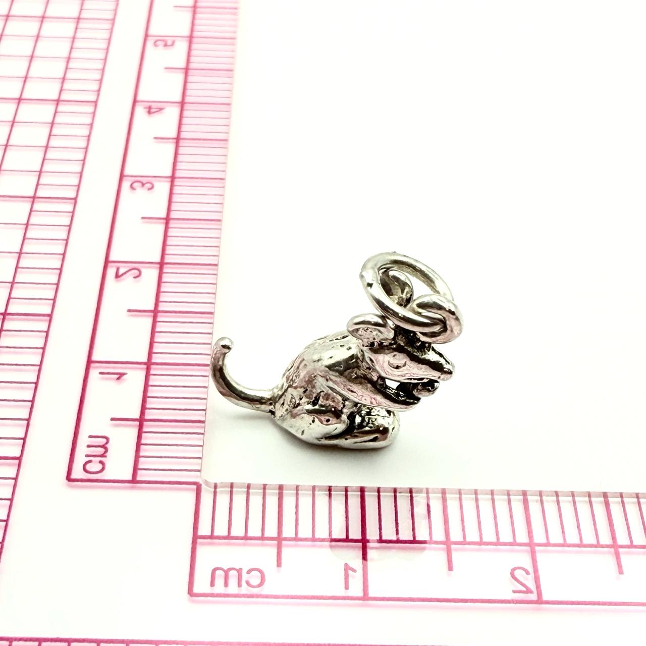 925 Sterling Silver Rat Charm
