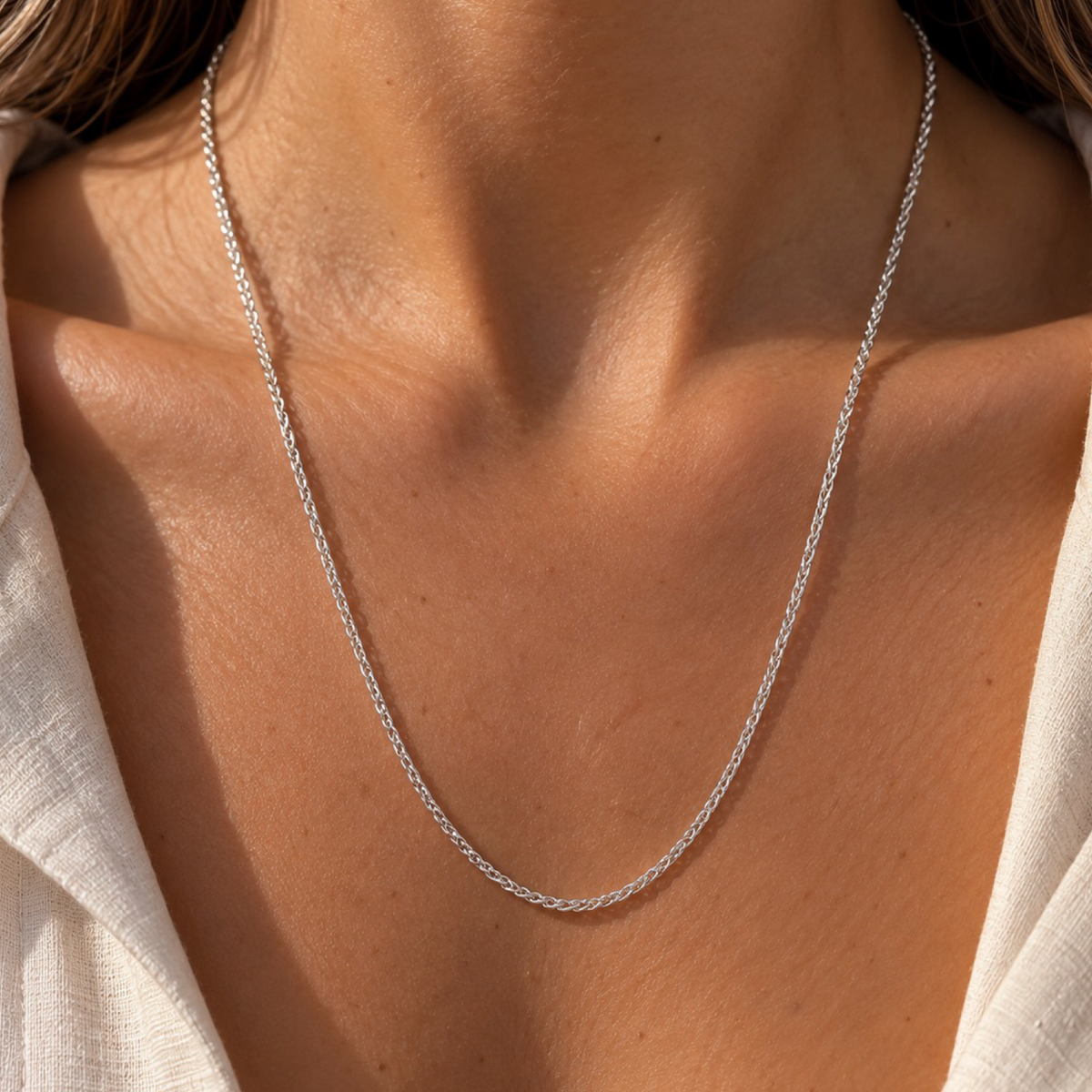 Wheat Chain 50cm Sterling Silver 925