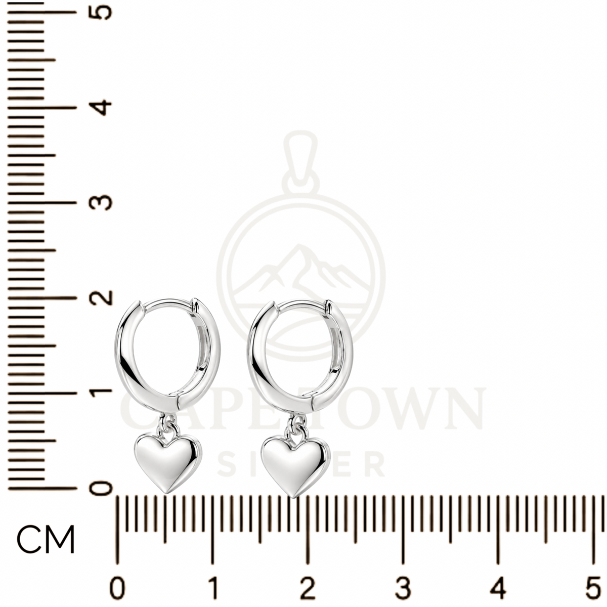 Puffed Heart Huggie Hoop Earrings Sterling Silver 925