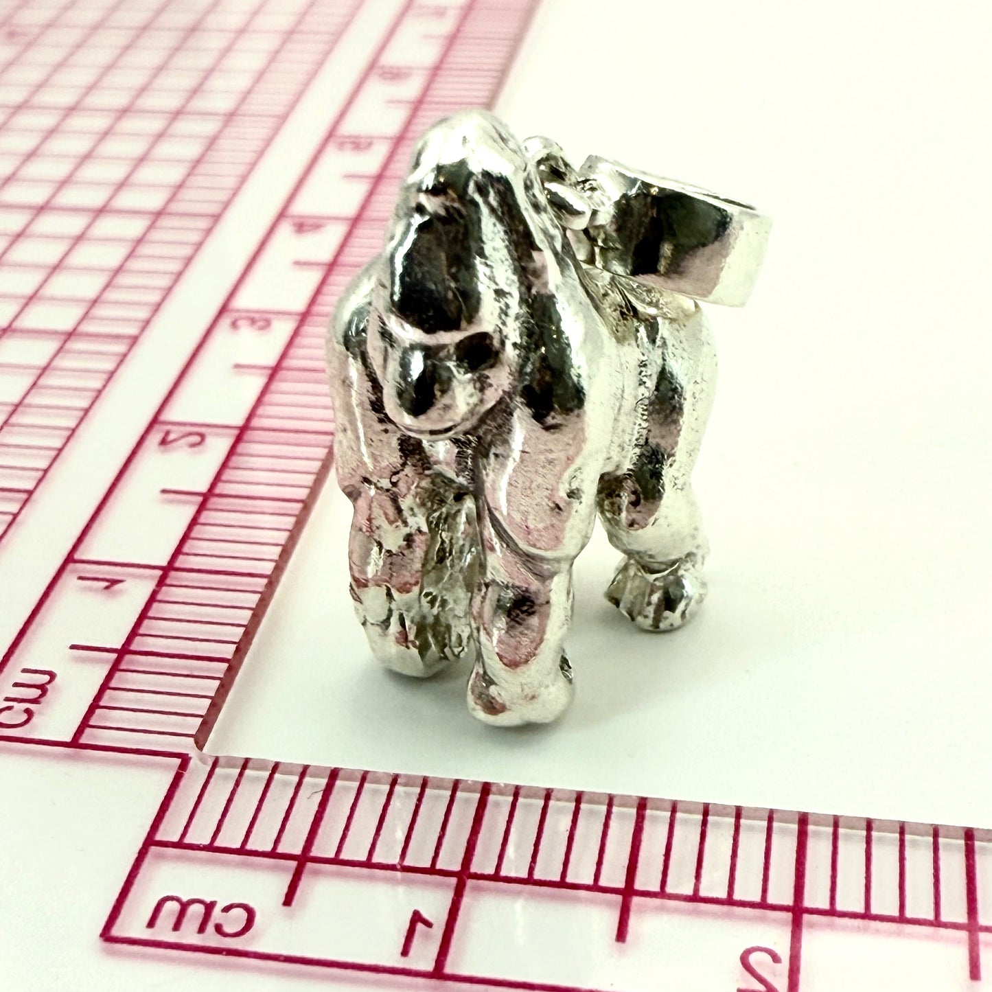 Solid Gorilla Pendant Sterling Silver 925