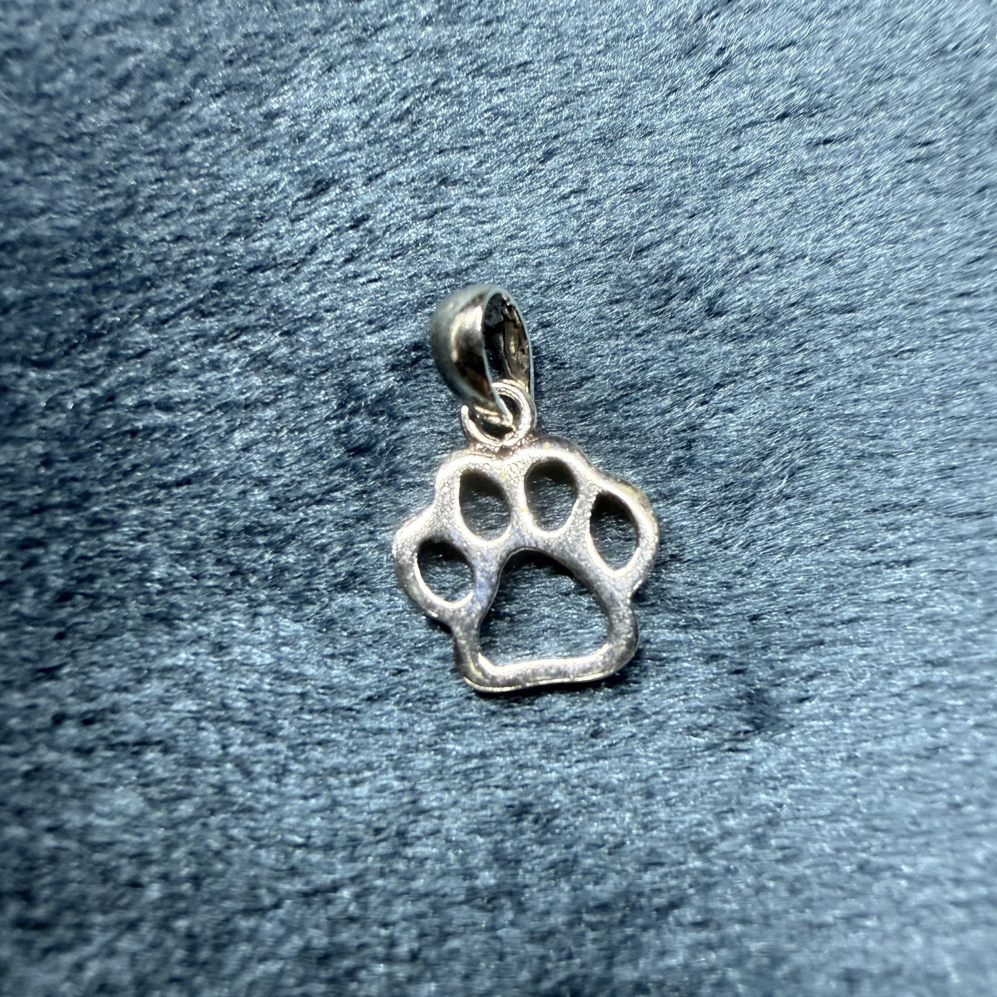 Dog Print Silhouette Sterling Silver 925 Pendant