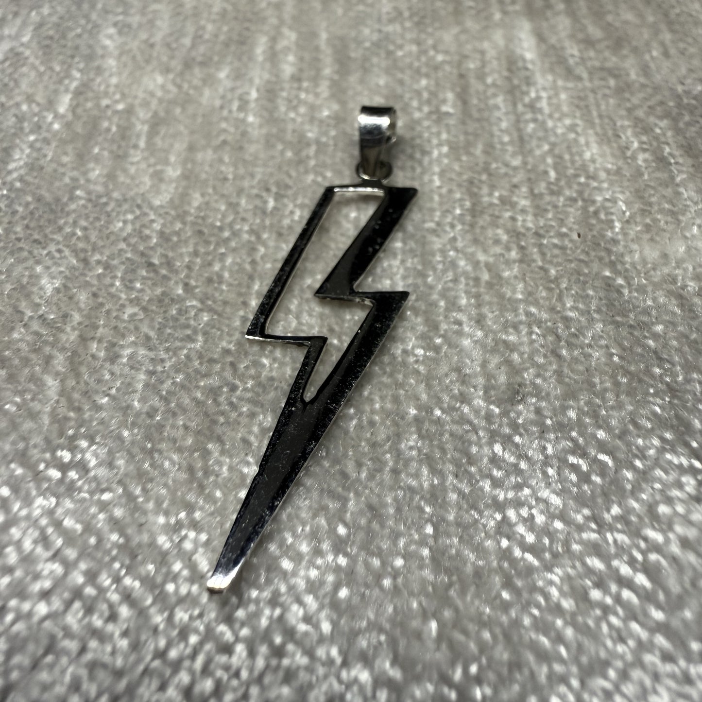 Lightning Silhouette Sterling Silver 925 Pendant