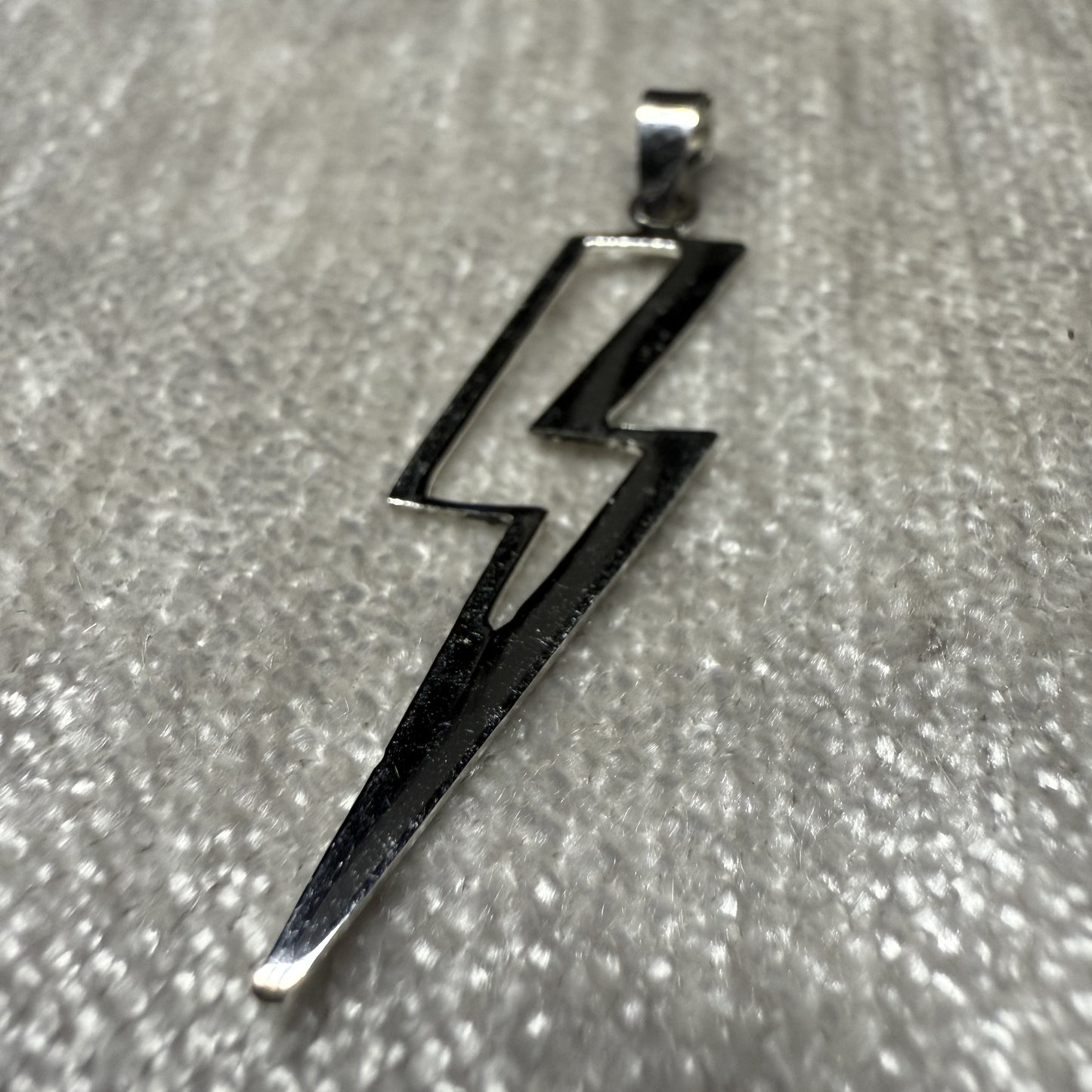Lightning Silhouette Sterling Silver 925 Pendant