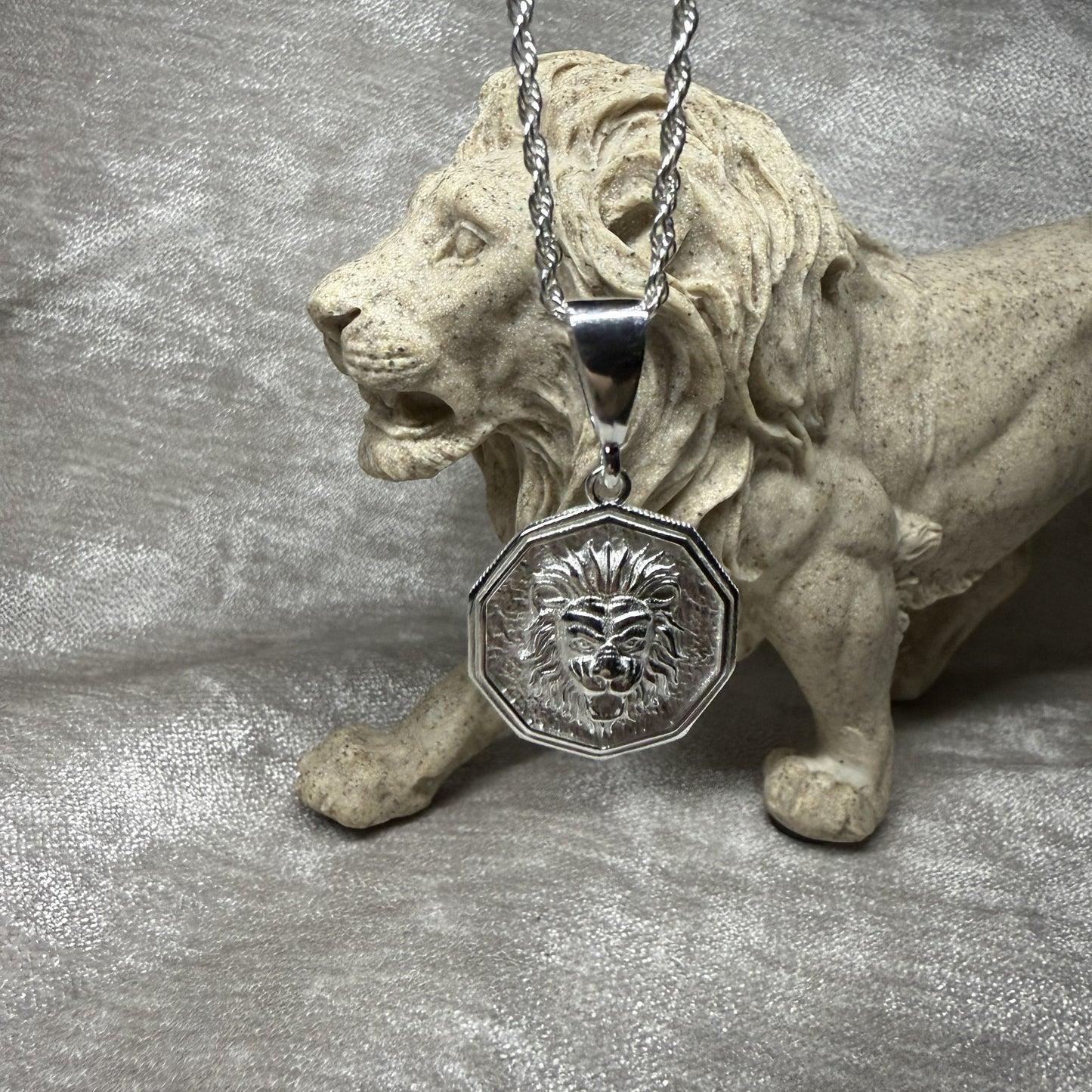 Lion Face Sterling Silver 925 Pendant