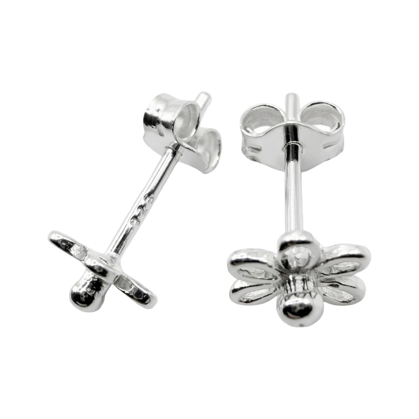 Daisy Flower Stud Earrings Sterling Silver 925
