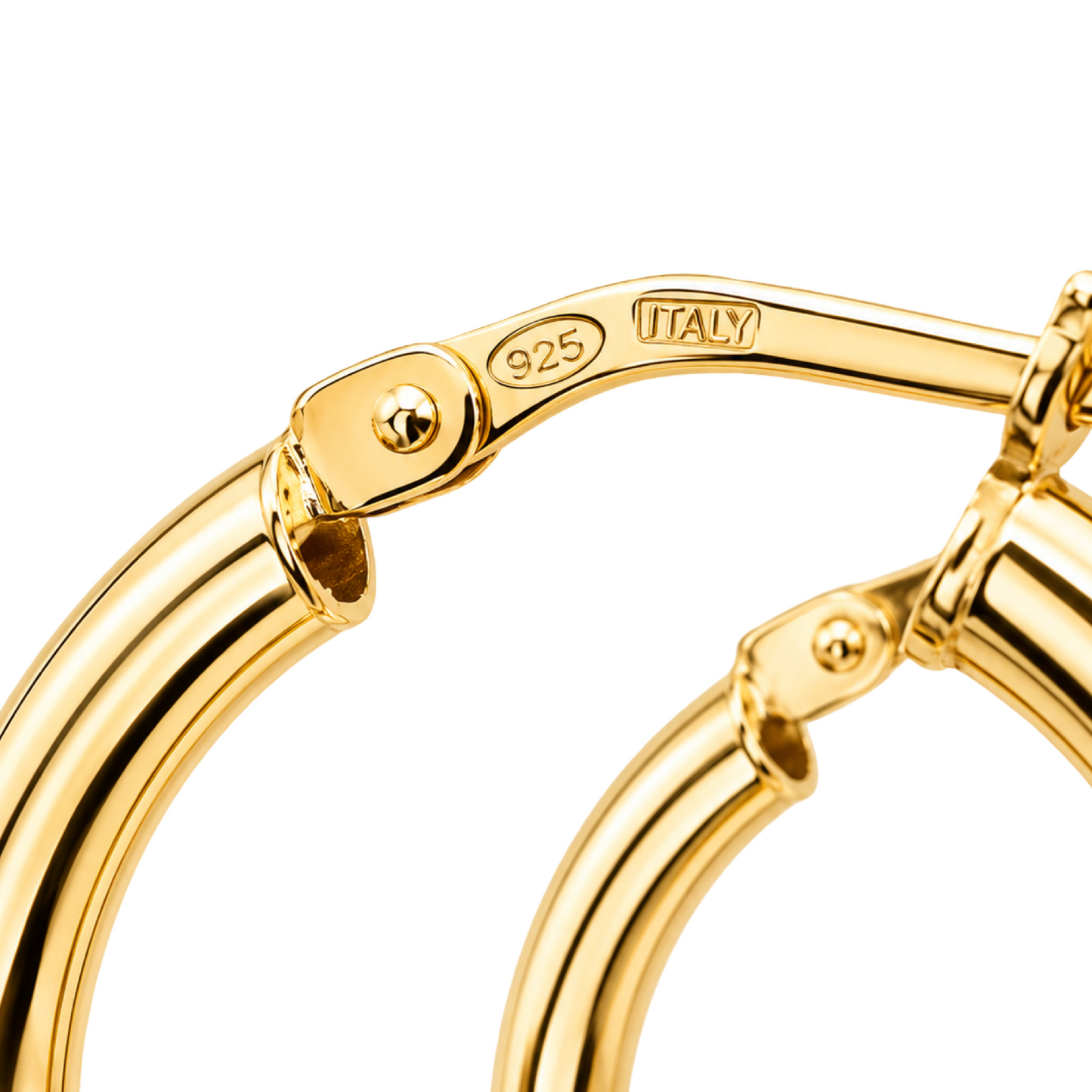 Gold-Plated Sterling Silver 925 Hoop Earrings