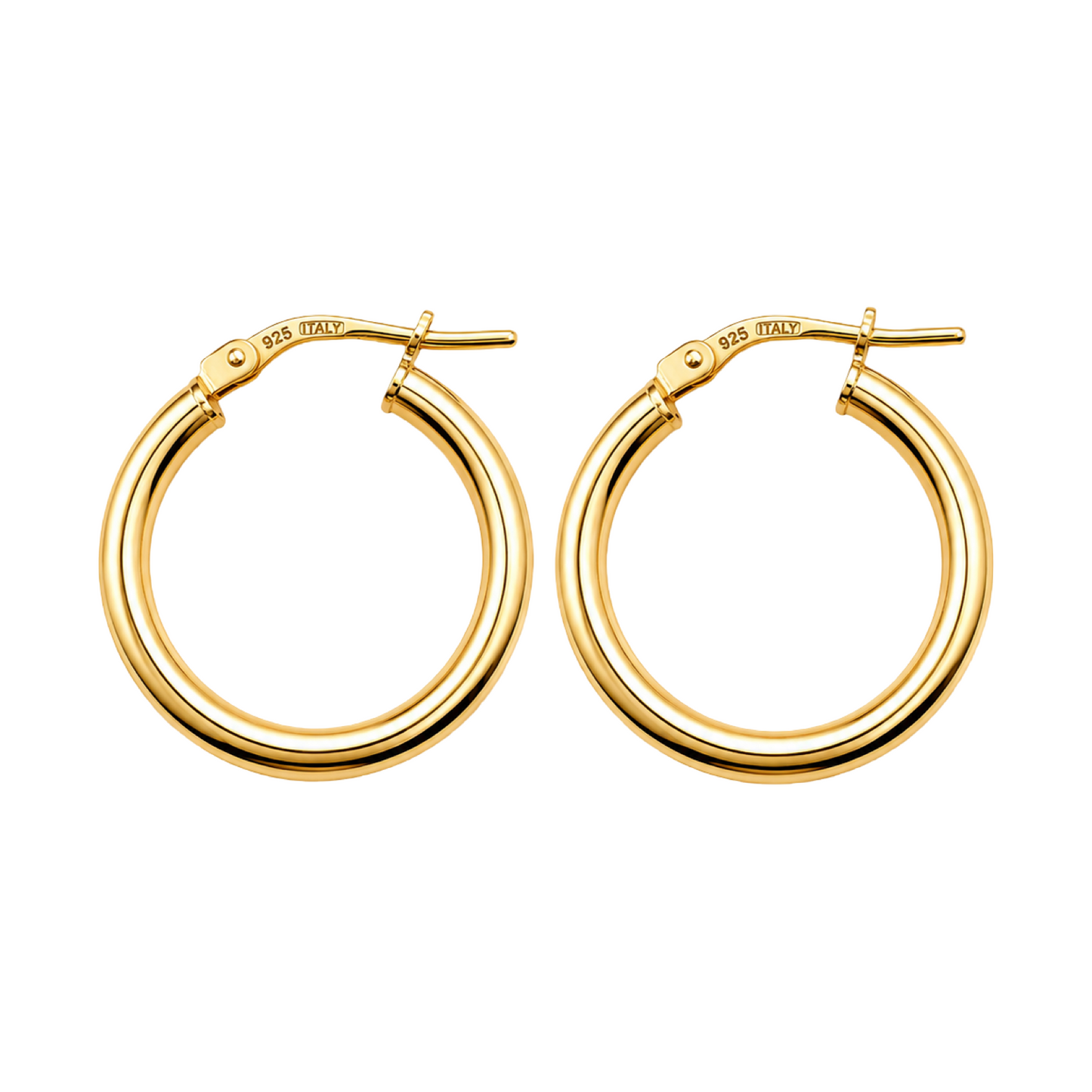 Gold-Plated Sterling Silver 925 Hoop Earrings