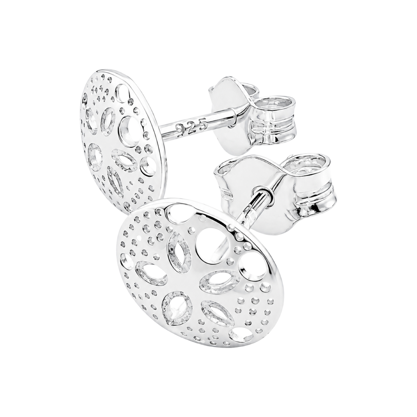 Sand Dollar Stud Earrings Sterling Silver 925