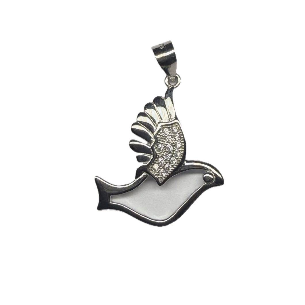 Dove Cubic Zirconia Sterling Silver 925 Pendant
