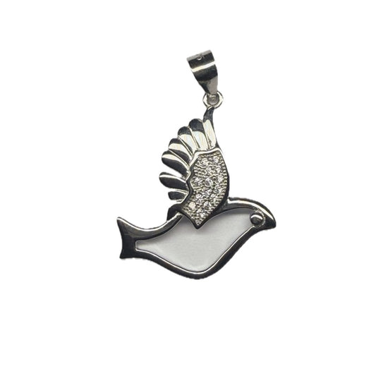 Dove Cubic Zirconia Sterling Silver 925 Pendant