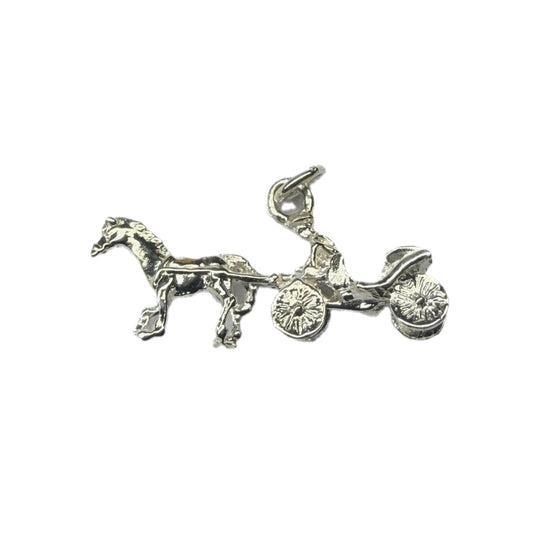 Horse and Carriage Sterling Silver 925 Pendant