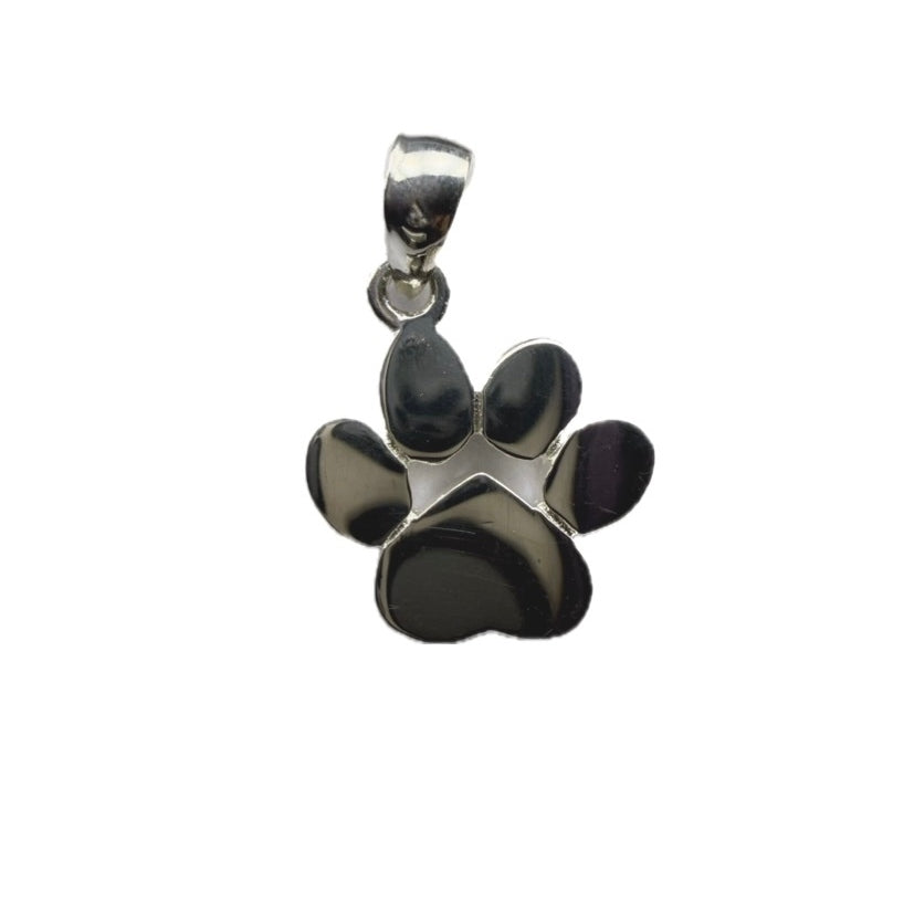 Solid Dog Print Sterling Silver 925 Pendant