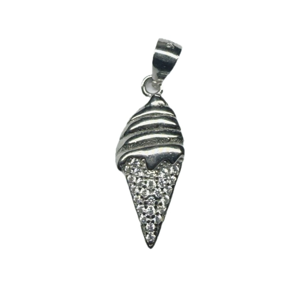 Cone Cubic Zirconia Sterling Silver 925 Pendant