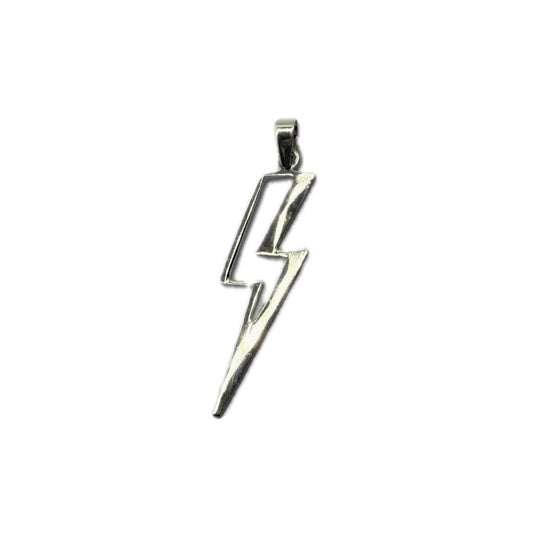Lightning Silhouette Sterling Silver 925 Pendant